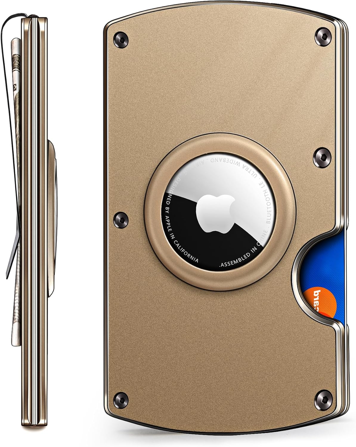 RFID Blocking Airtag Wallet for Men – Slim Aluminum Design, Holds 15 Cards, Built-In Airtag Slot