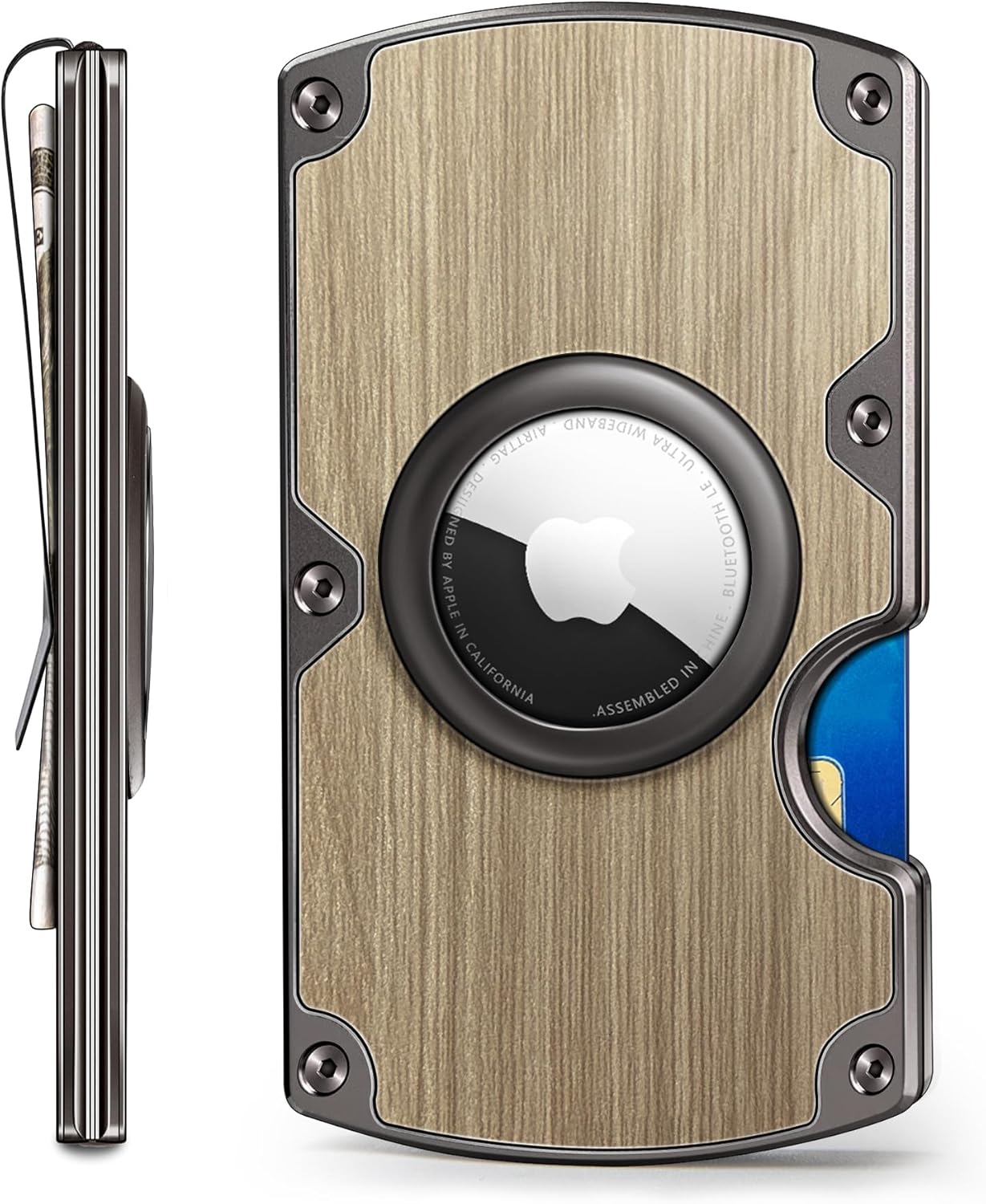 RFID Blocking Airtag Wallet for Men – Slim Aluminum Design, Holds 15 Cards, Built-In Airtag Slot