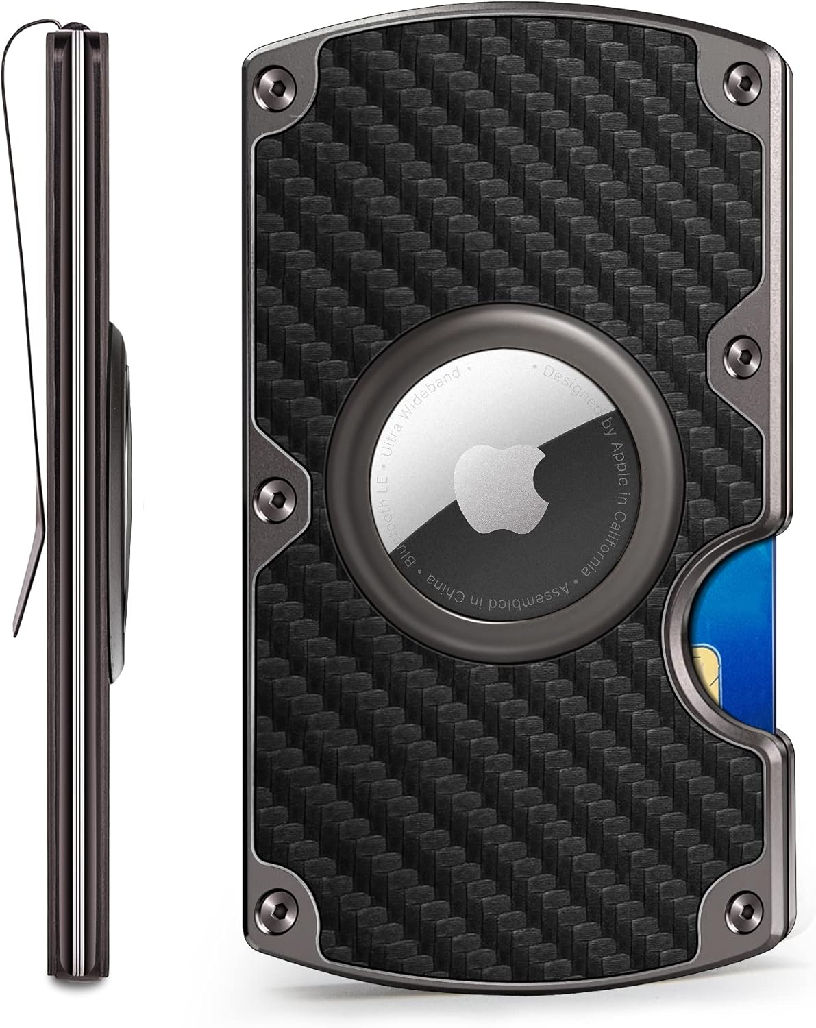 RFID Blocking Airtag Wallet for Men – Slim Aluminum Design, Holds 15 Cards, Built-In Airtag Slot