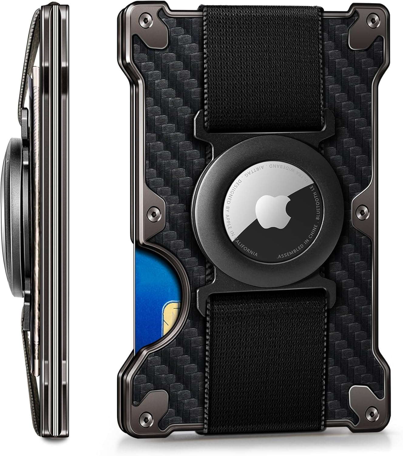 RFID Blocking Airtag Wallet for Men – Slim Aluminum Design, Holds 15 Cards, Built-In Airtag Slot