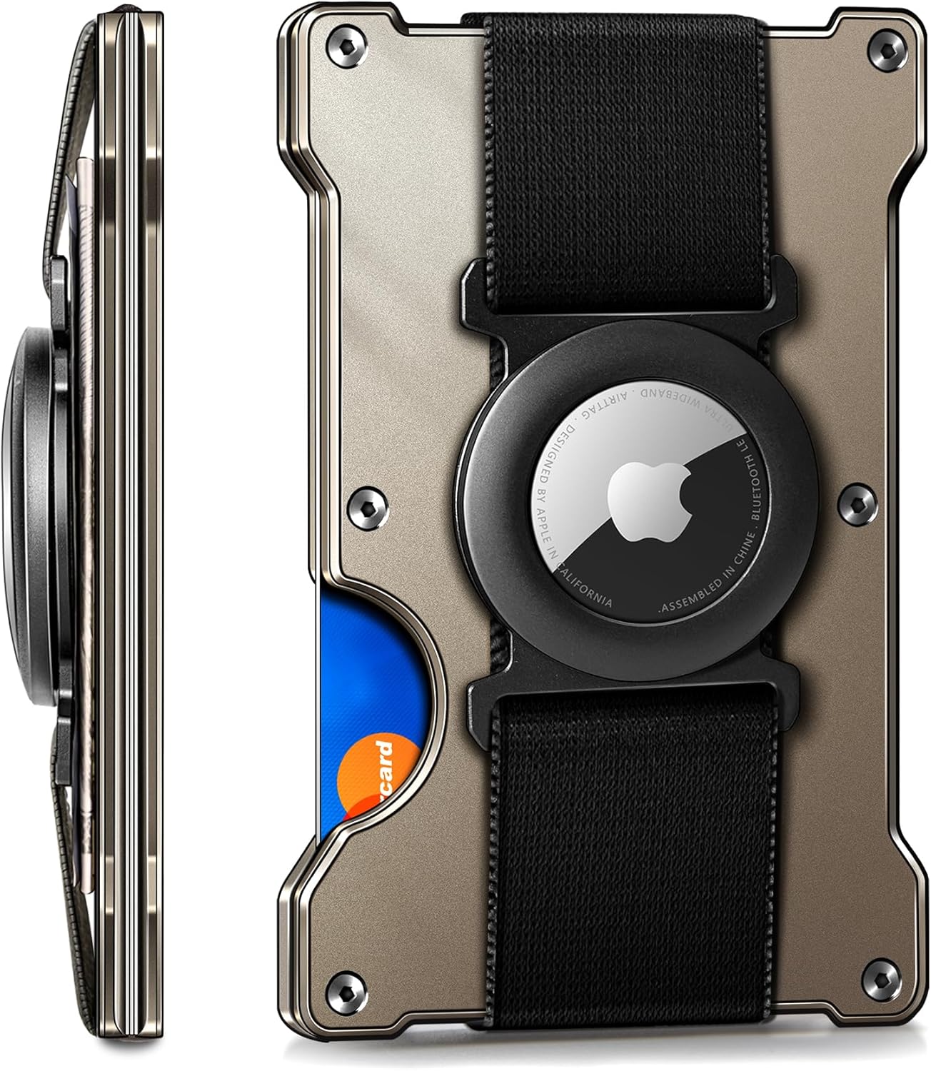 RFID Blocking Airtag Wallet for Men – Slim Aluminum Design, Holds 15 Cards, Built-In Airtag Slot