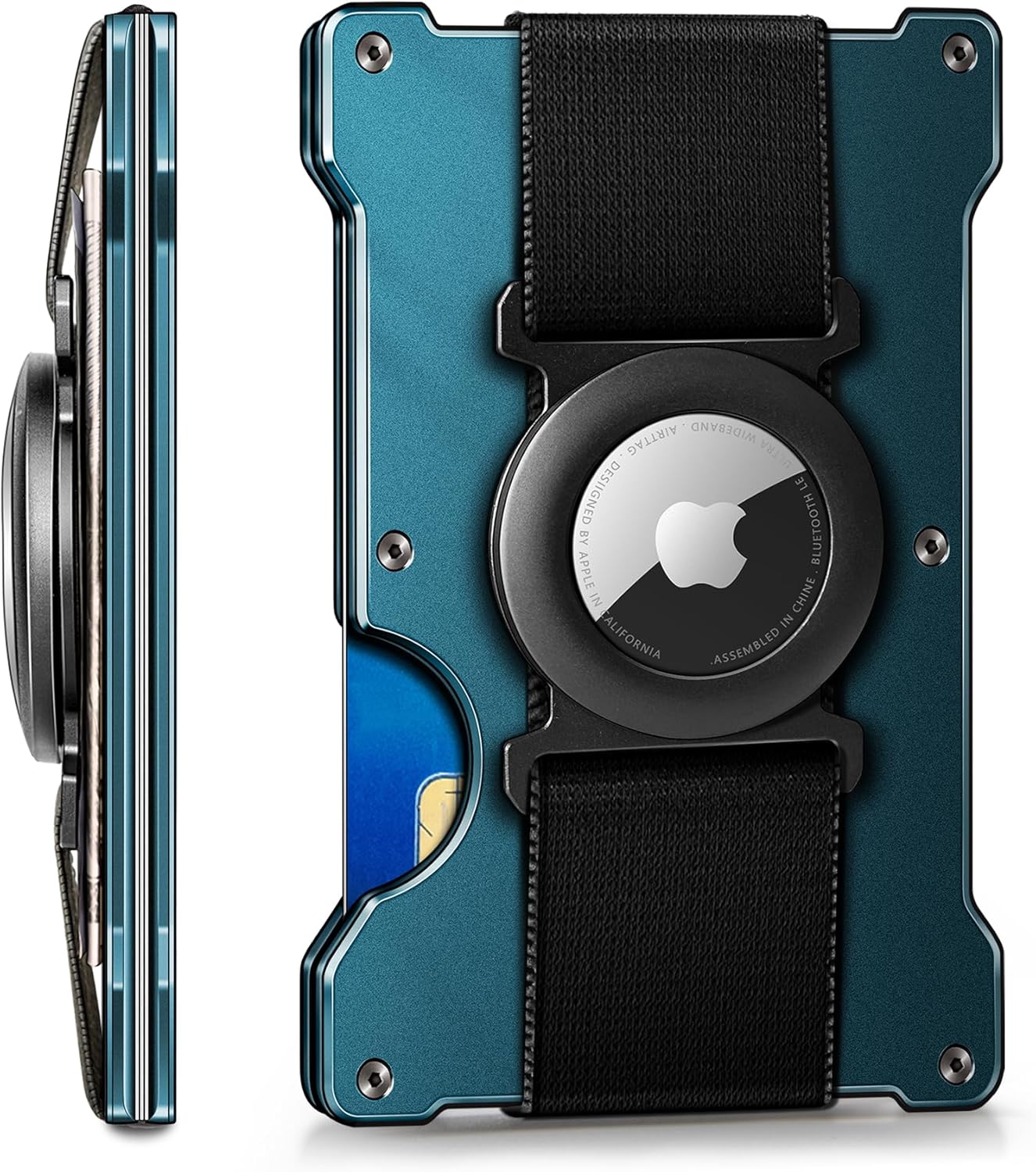 RFID Blocking Airtag Wallet for Men – Slim Aluminum Design, Holds 15 Cards, Built-In Airtag Slot