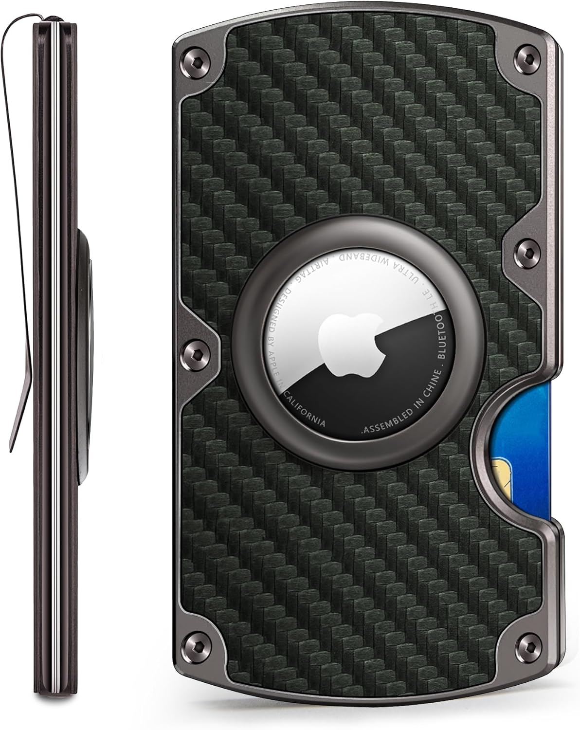 RFID Blocking Airtag Wallet for Men – Slim Aluminum Design, Holds 15 Cards, Built-In Airtag Slot