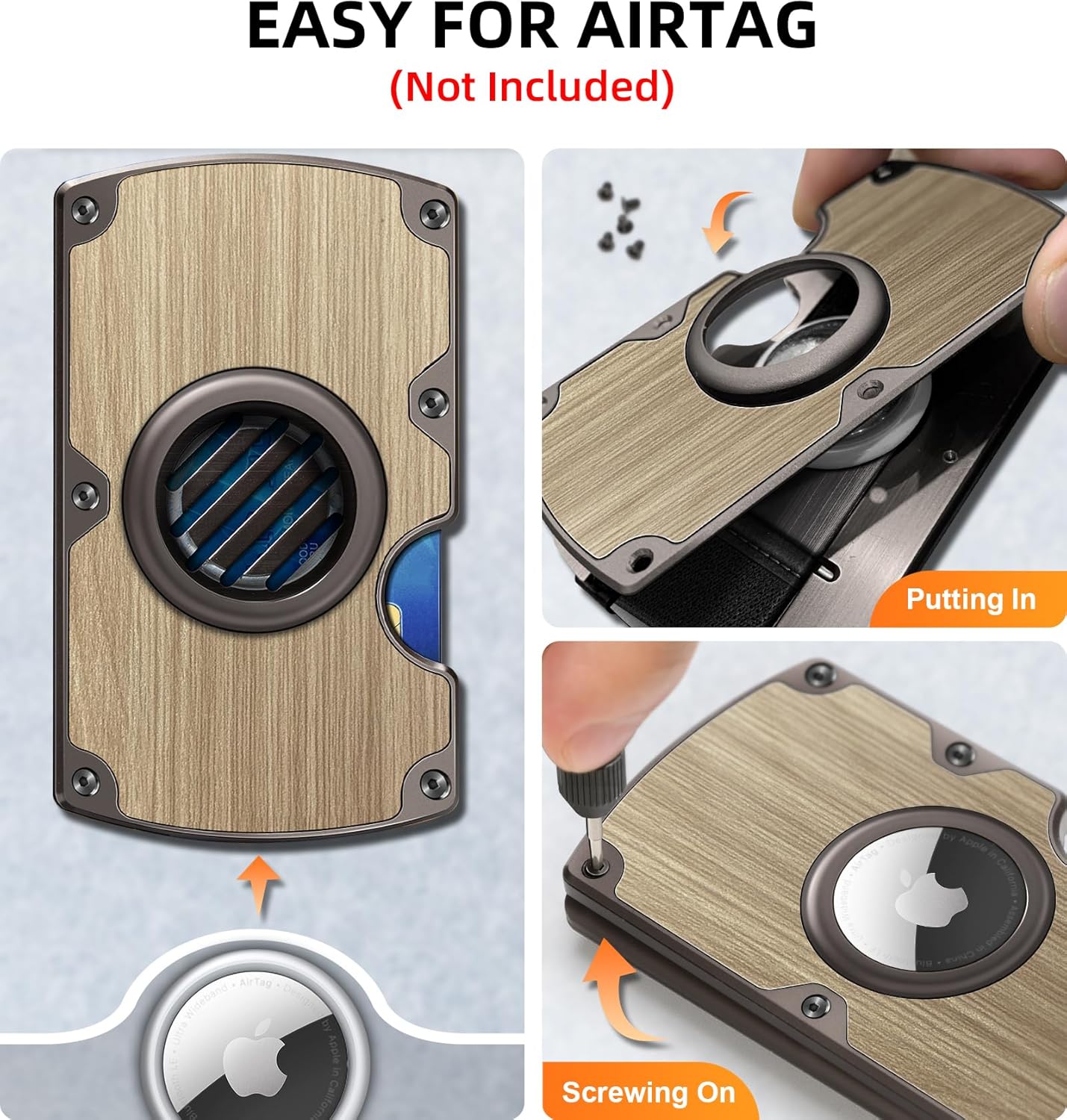 RFID Blocking Airtag Wallet for Men – Slim Aluminum Design, Holds 15 Cards, Built - In Airtag Slot - Abbycart