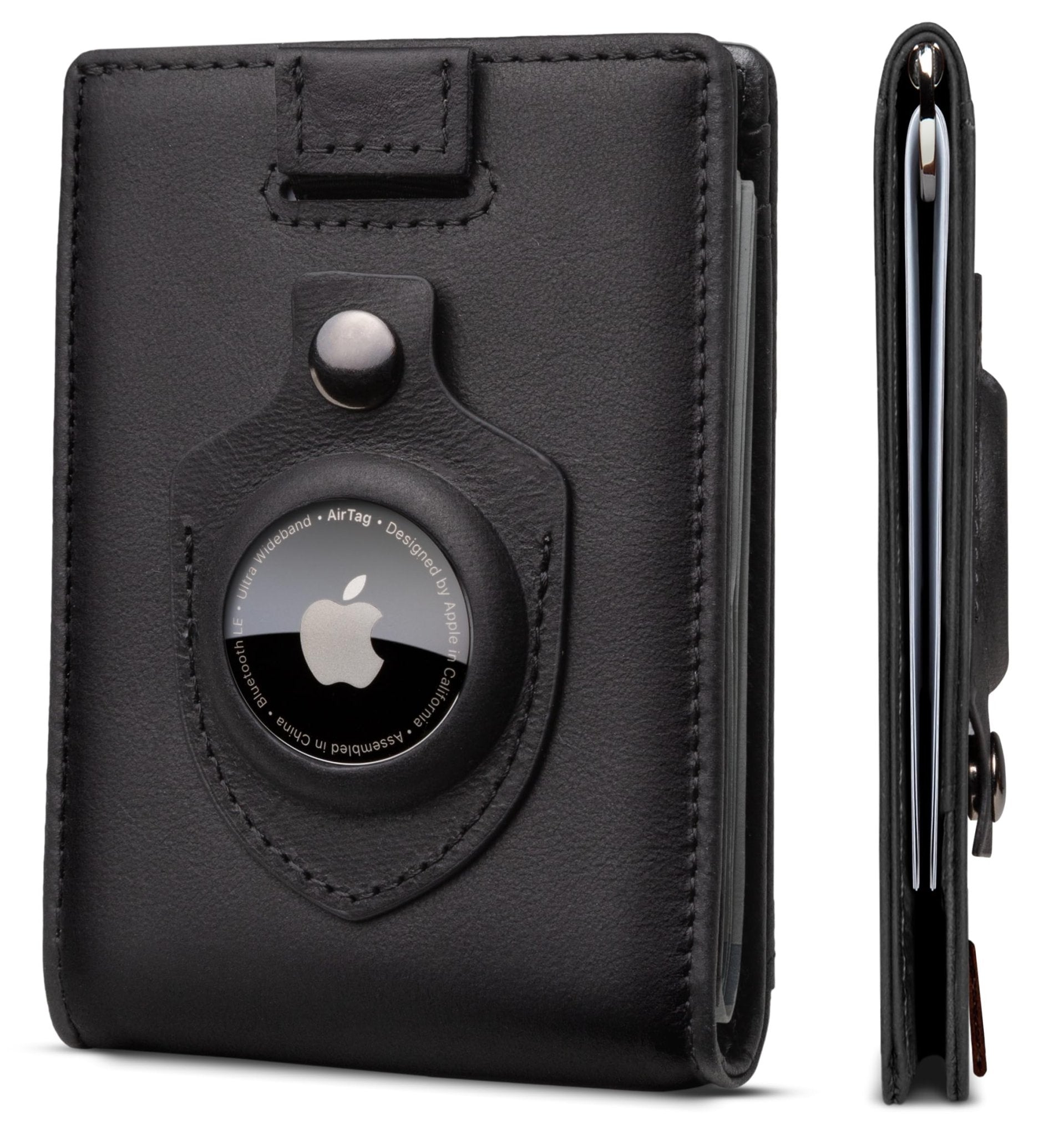 RFID Blocking AirTag Wallet – Slim Leather Wallet for Men with Money Clip & Card Slots