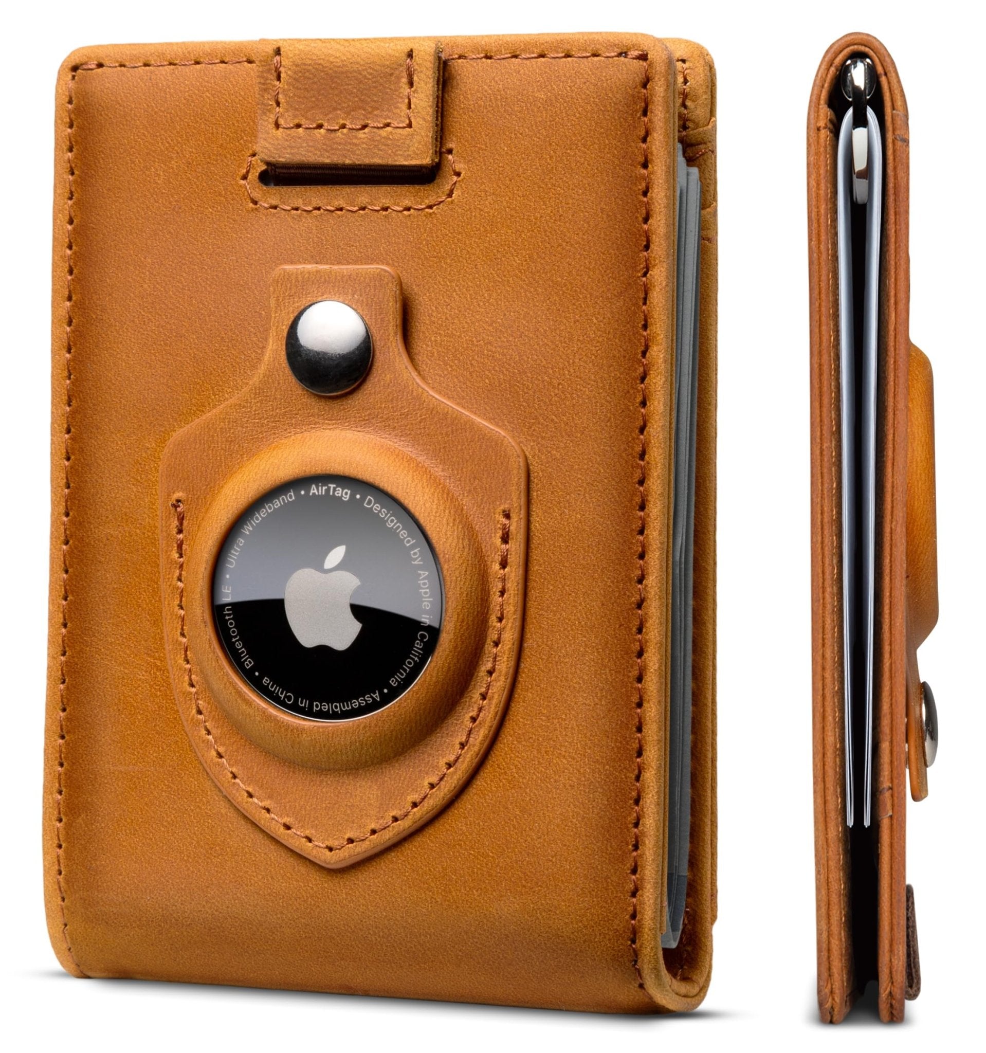 RFID Blocking AirTag Wallet – Slim Leather Wallet for Men with Money Clip & Card Slots