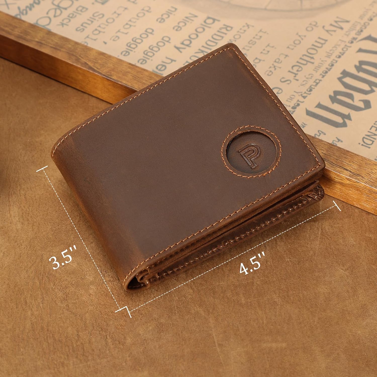 RFID Blocking Leather Bifold Wallet for Men – Slim AirTag Holder, Secure Travel Wallet with Card Slots & ID Window - Abbycart