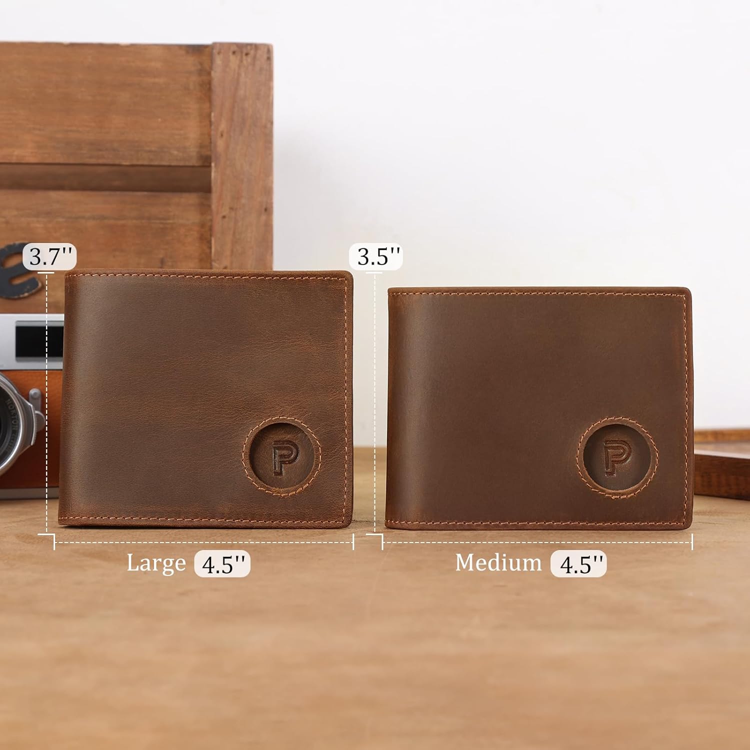 RFID Blocking Leather Bifold Wallet for Men – Slim AirTag Holder, Secure Travel Wallet with Card Slots & ID Window - Abbycart