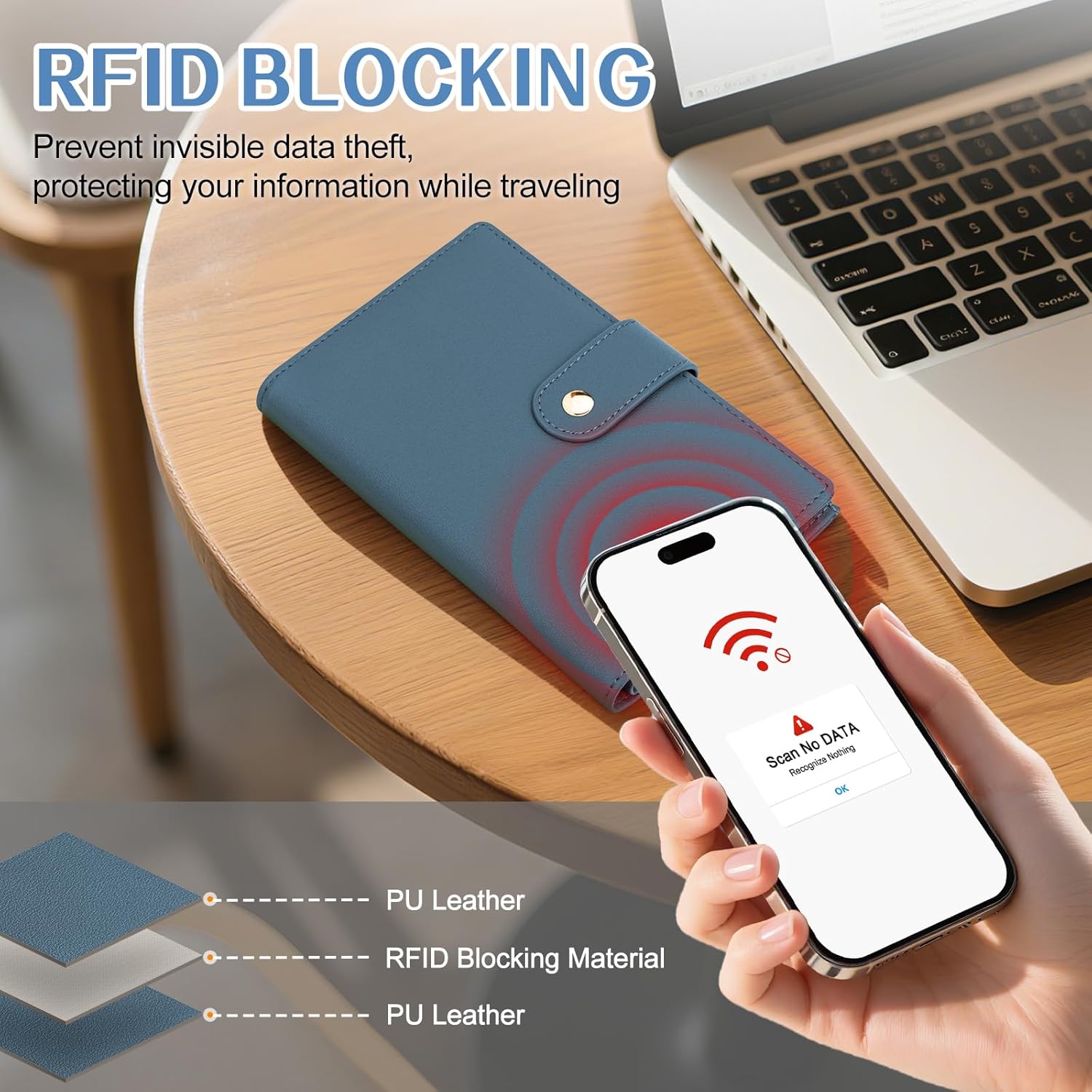 RFID Blocking Passport Holder with AirTag Slot – Travel Wallet for Women - Abbycart