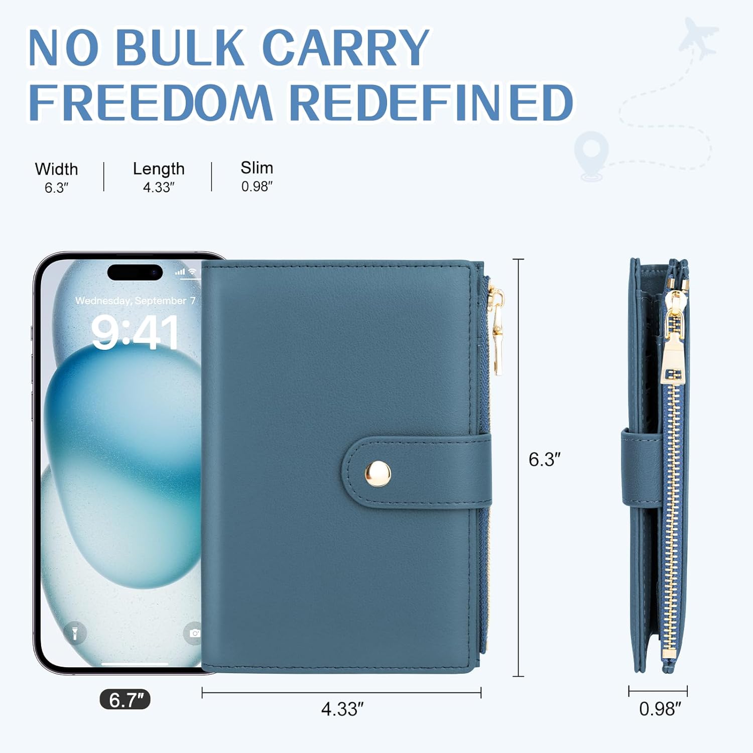 RFID Blocking Passport Holder with AirTag Slot – Travel Wallet for Women - Abbycart