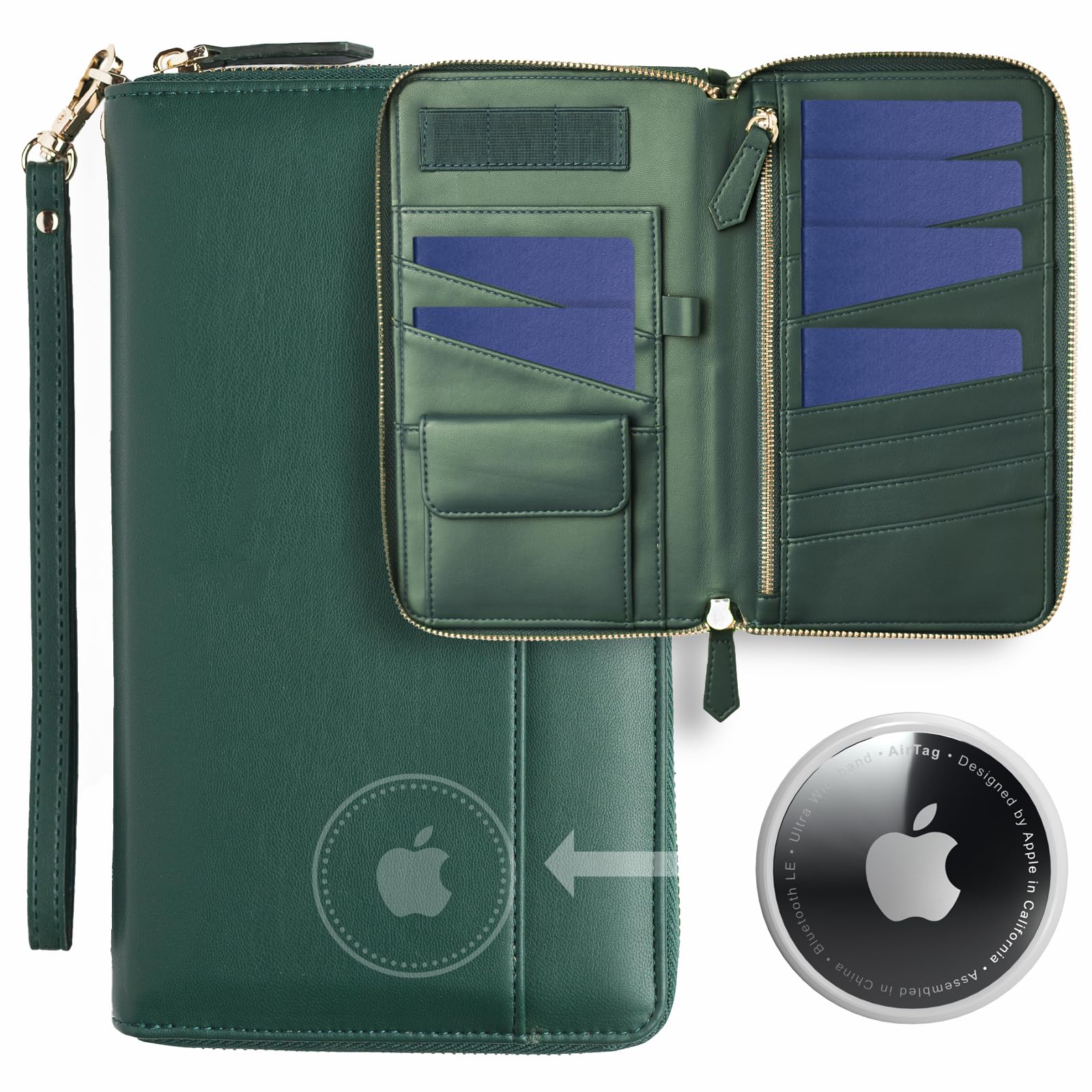 RFID - Blocking Travel Document Organizer with AirTag Holder – Secure Passport Wallet for Family Trips - Abbycart