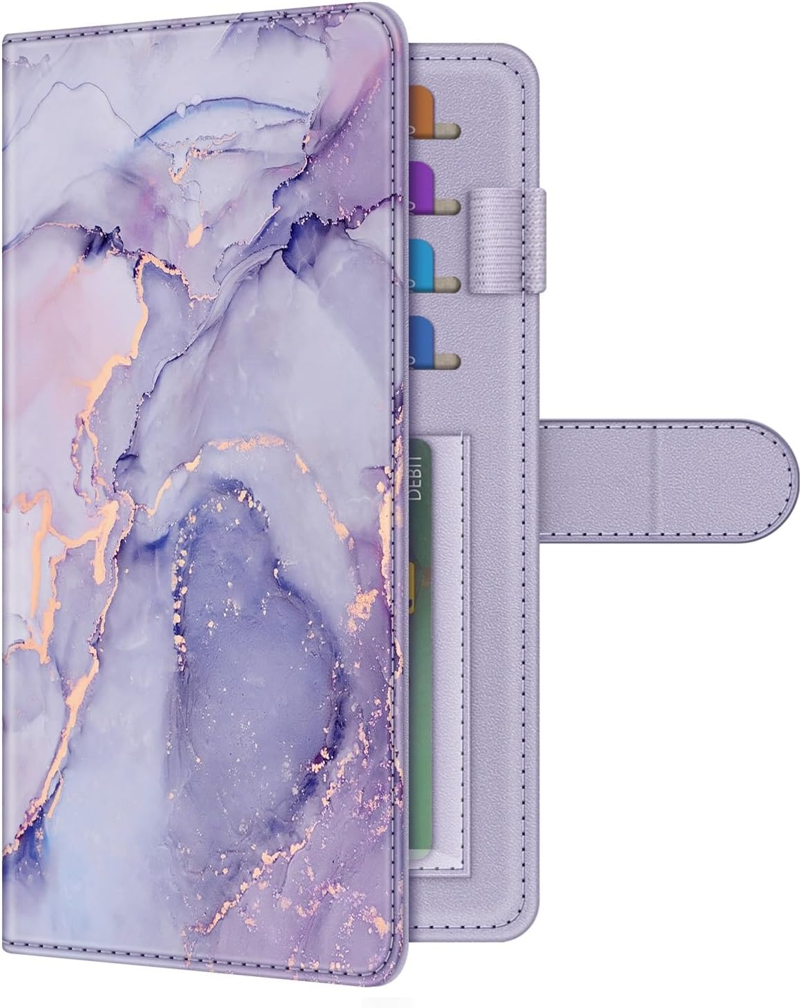 RFID Checkbook Cover Wallet with Card Slots and Pen Holder