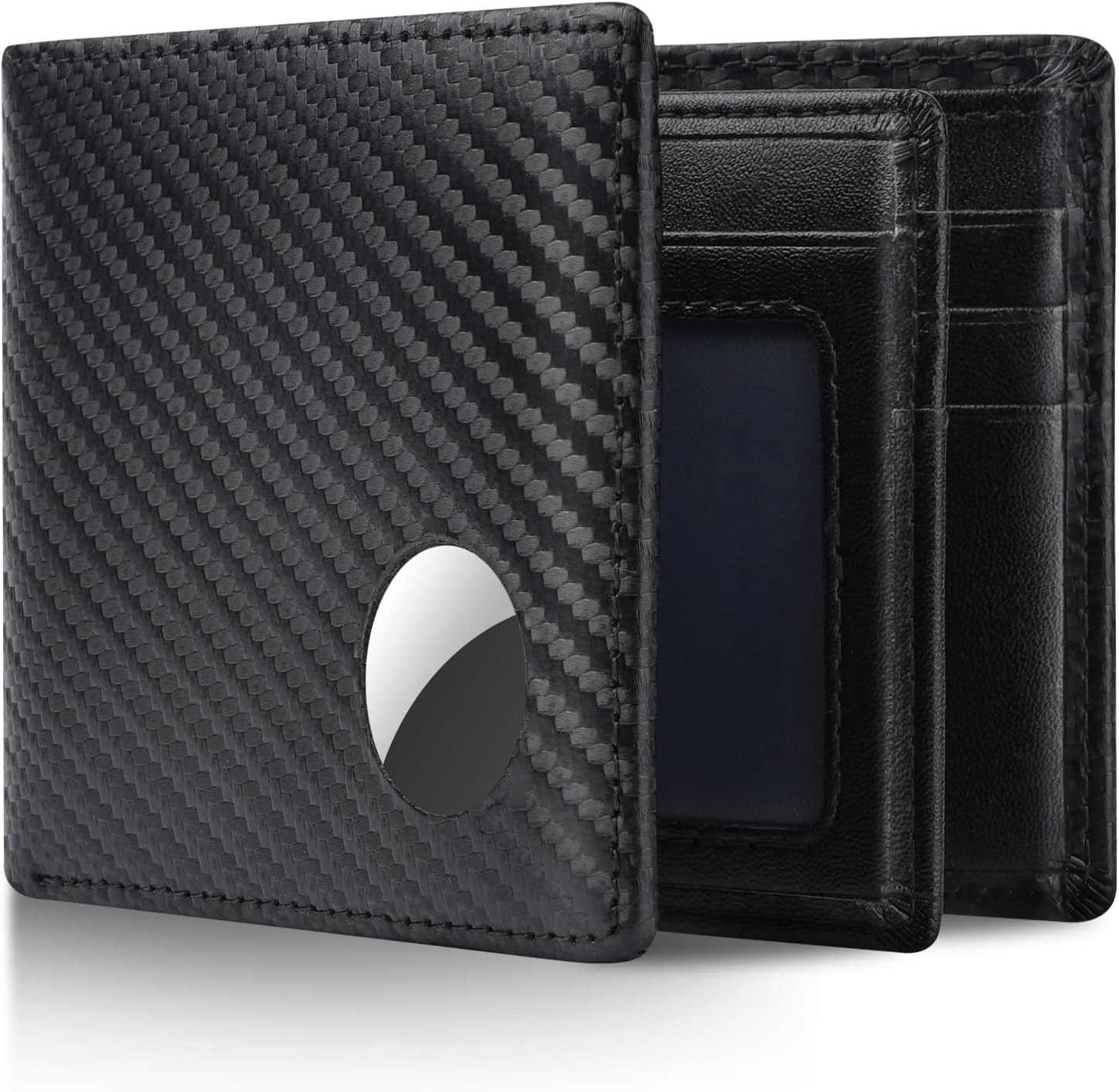 RFID Leather AirTag Wallet for Men - Secure Bifold Wallet with AirTag Holder & 12 Card Slots - Abbycart