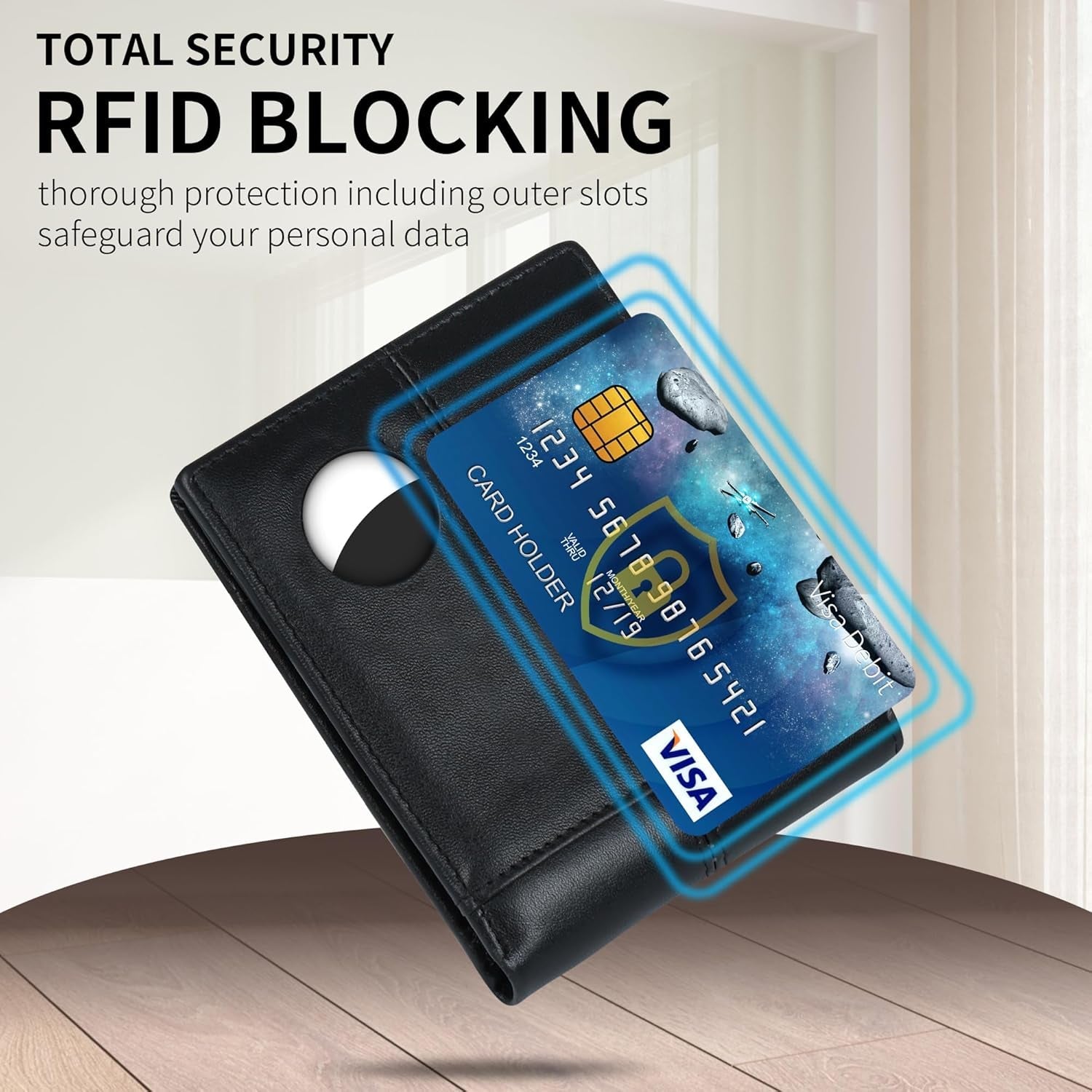 RFID Leather AirTag Wallet for Men – Slim Bifold with 15 Card Slots and Gift Box - Abbycart