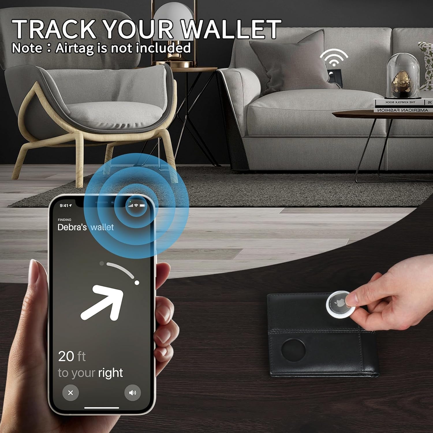 RFID Leather AirTag Wallet for Men – Slim Bifold with 15 Card Slots and Gift Box - Abbycart