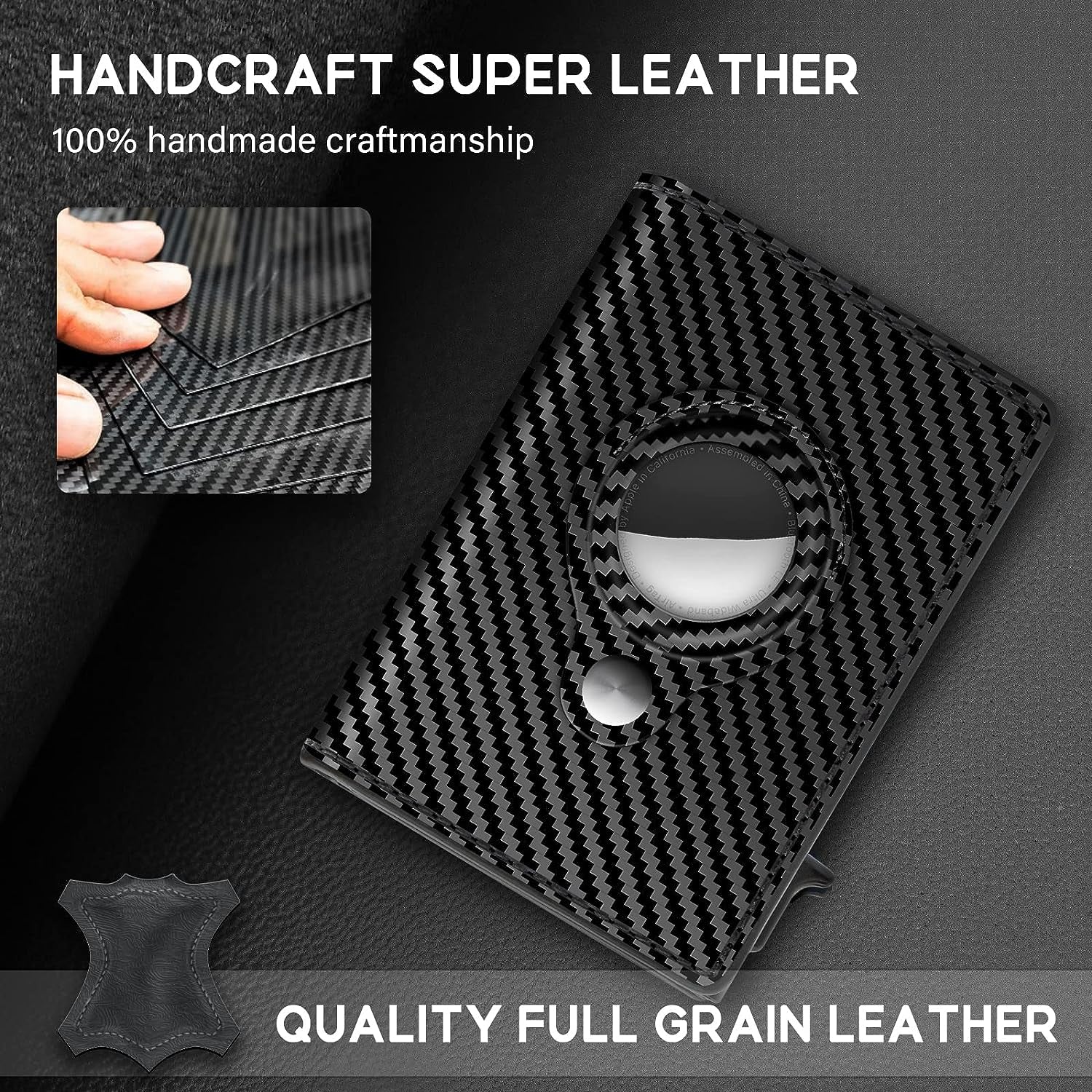 RFID Leather AirTag Wallet - Slim, Secure Card Holder for Men - Abbycart