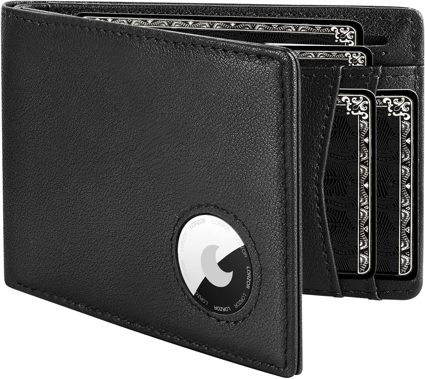RFID Leather Wallet for Men with AirTag Holder: Secure & Stylish