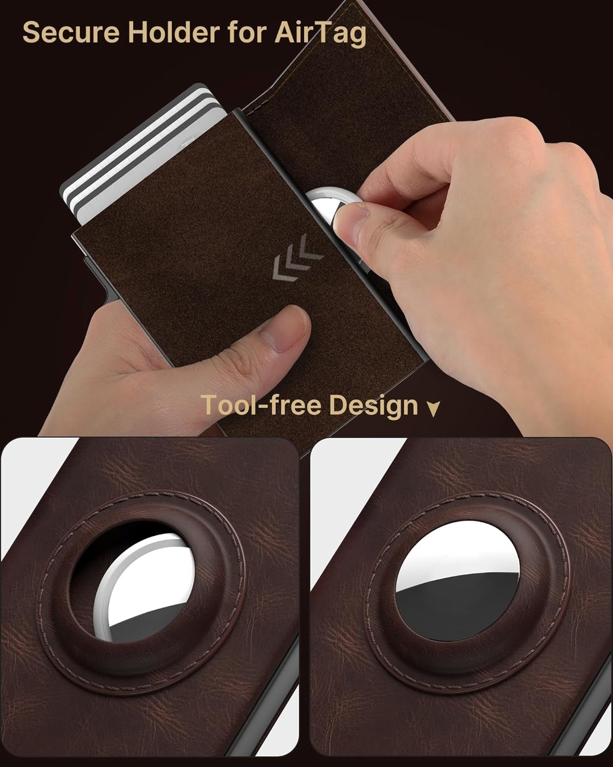 RFID Leather Wallet for Men with AirTag Holder – Slim, Minimalist Card Holder - Abbycart
