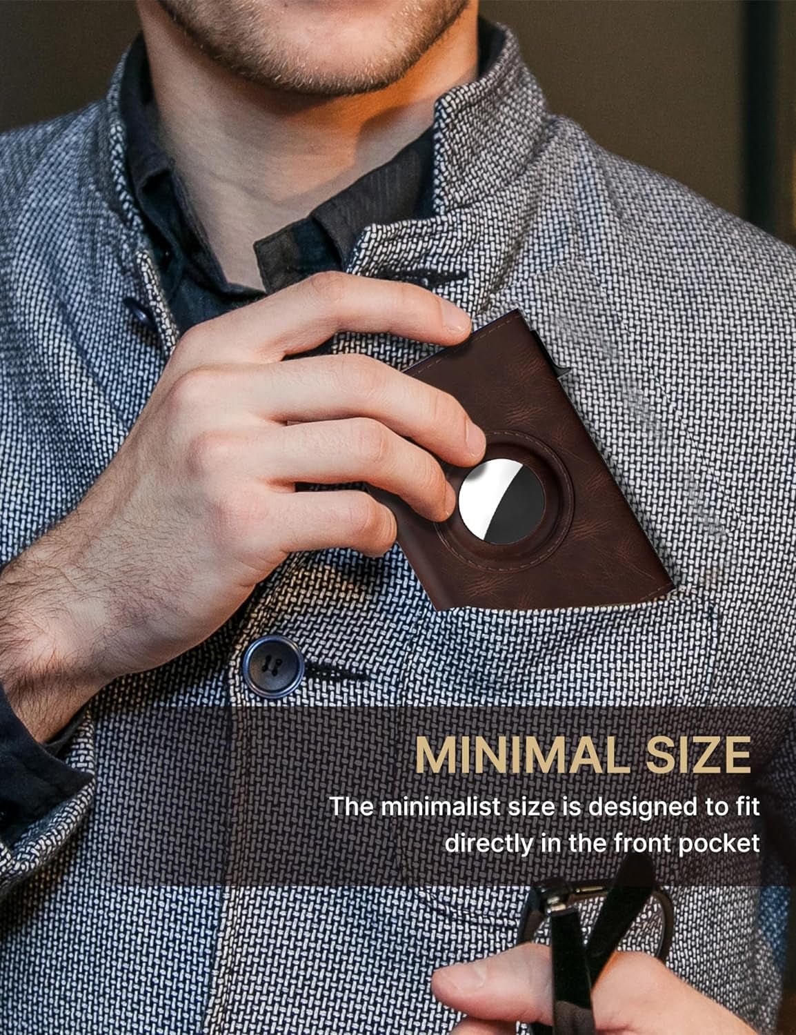 RFID Leather Wallet for Men with AirTag Holder – Slim, Minimalist Card Holder - Abbycart