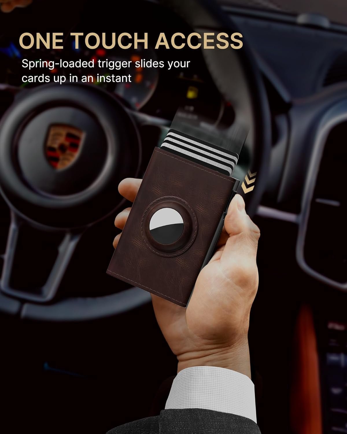 RFID Leather Wallet for Men with AirTag Holder – Slim, Minimalist Card Holder - Abbycart