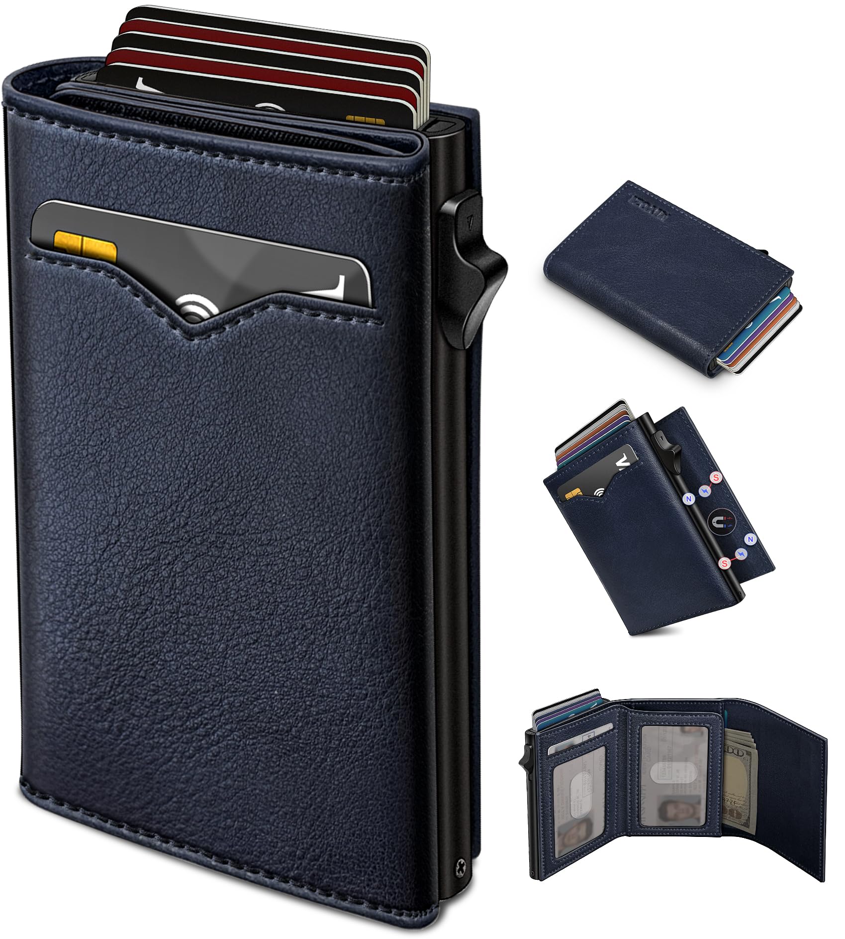 RFID Leather Wallet – Slim Pop - Up Men’s Wallet - Abbycart