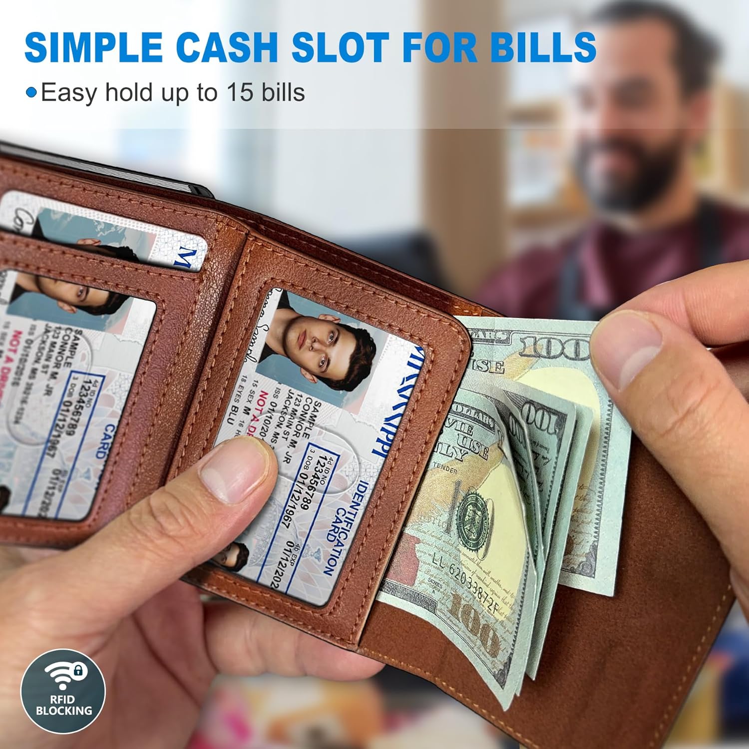 RFID Leather Wallet – Slim Pop - Up Men’s Wallet - Abbycart