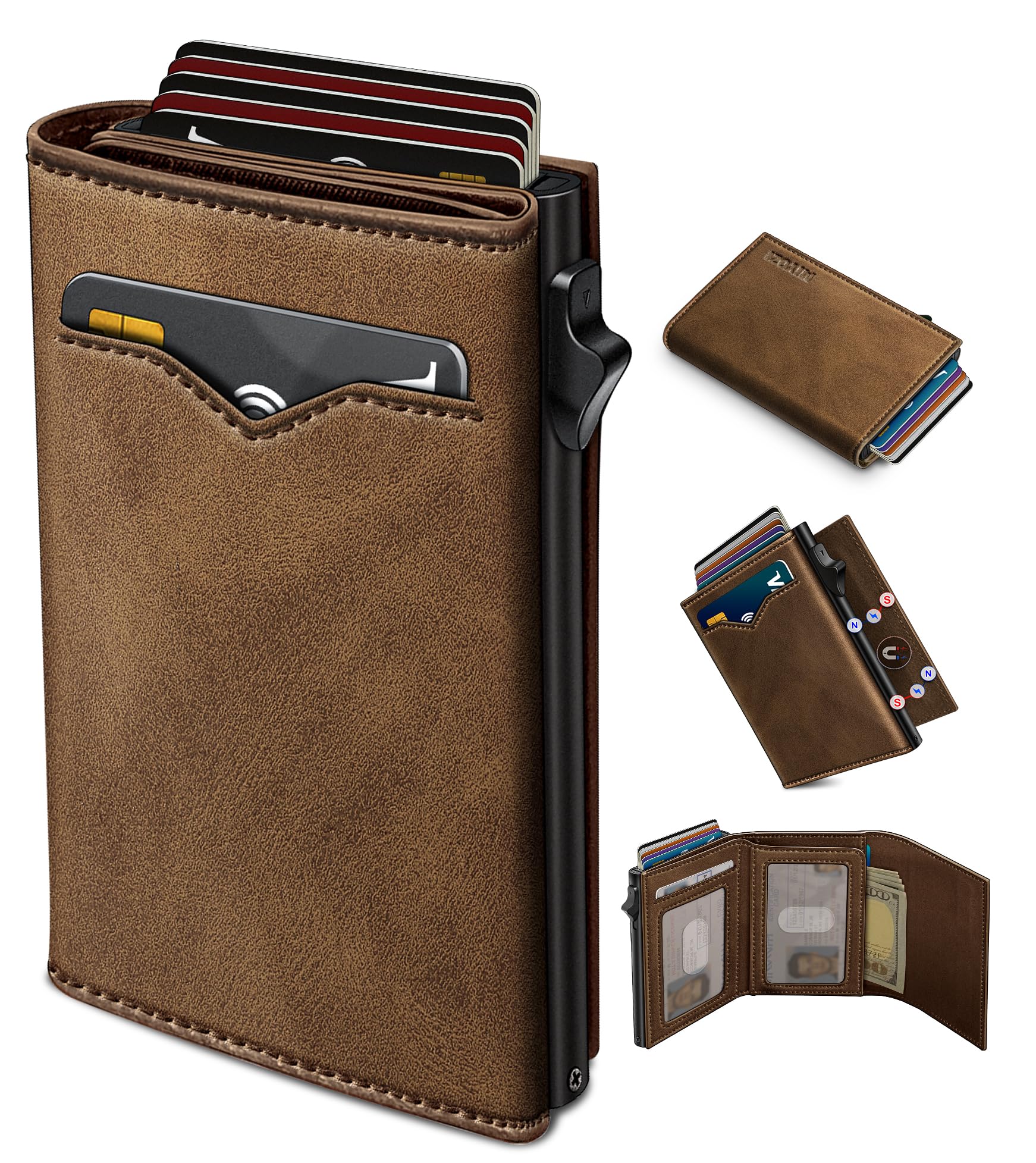 RFID Leather Wallet – Slim Pop - Up Men’s Wallet - Abbycart