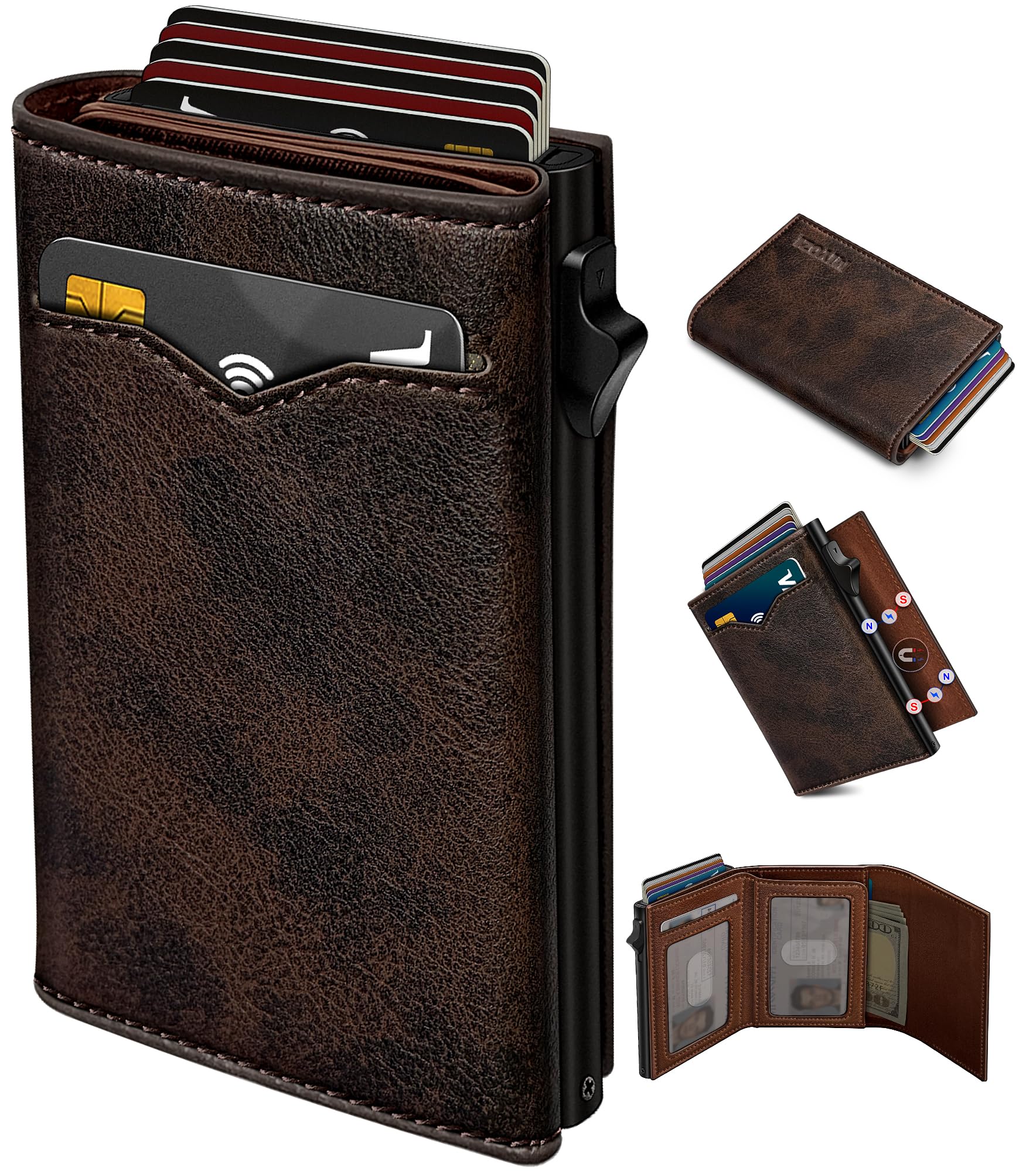 RFID Leather Wallet – Slim Pop - Up Men’s Wallet - Abbycart