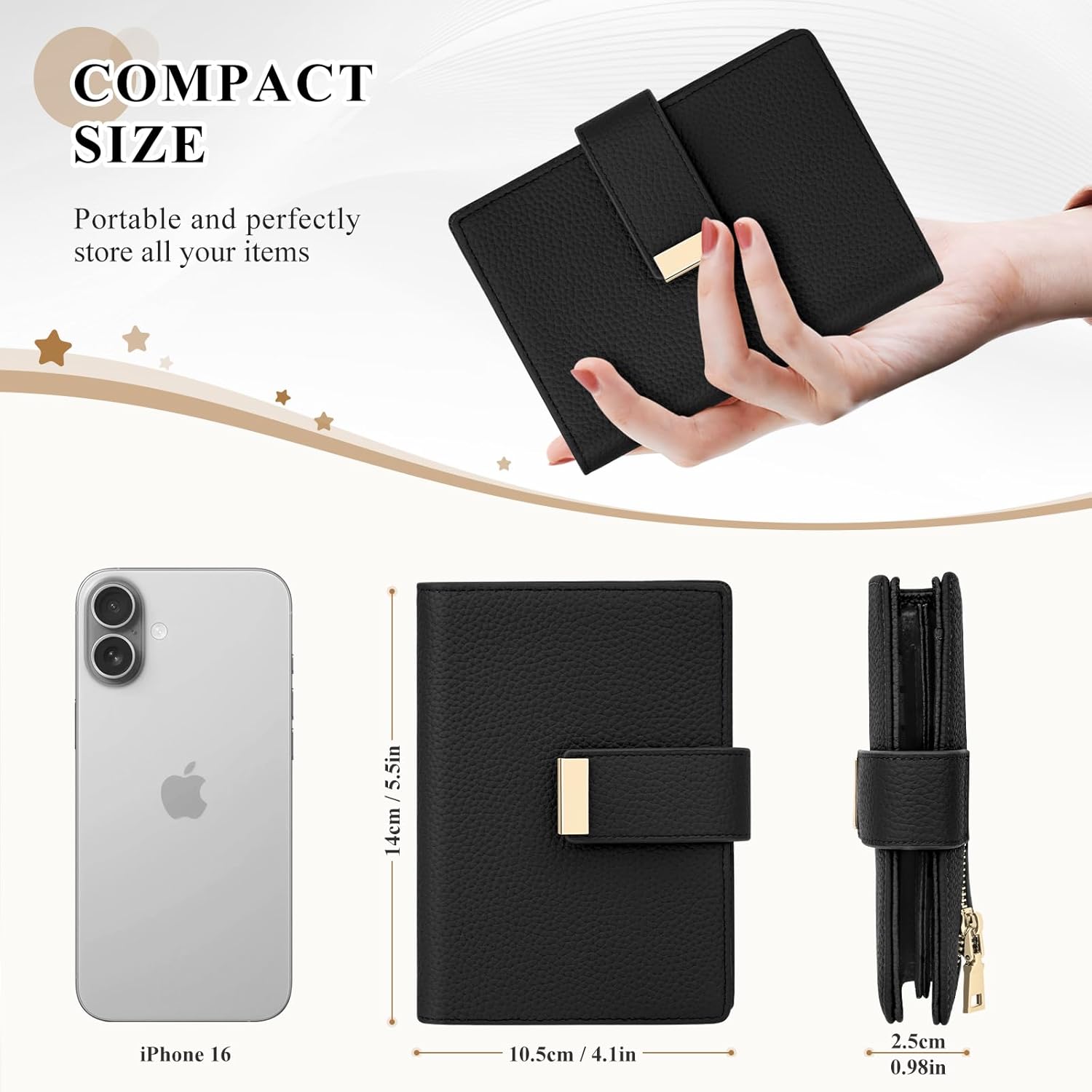 RFID Passport Holder with AirTag Slot Leather Travel Wallet