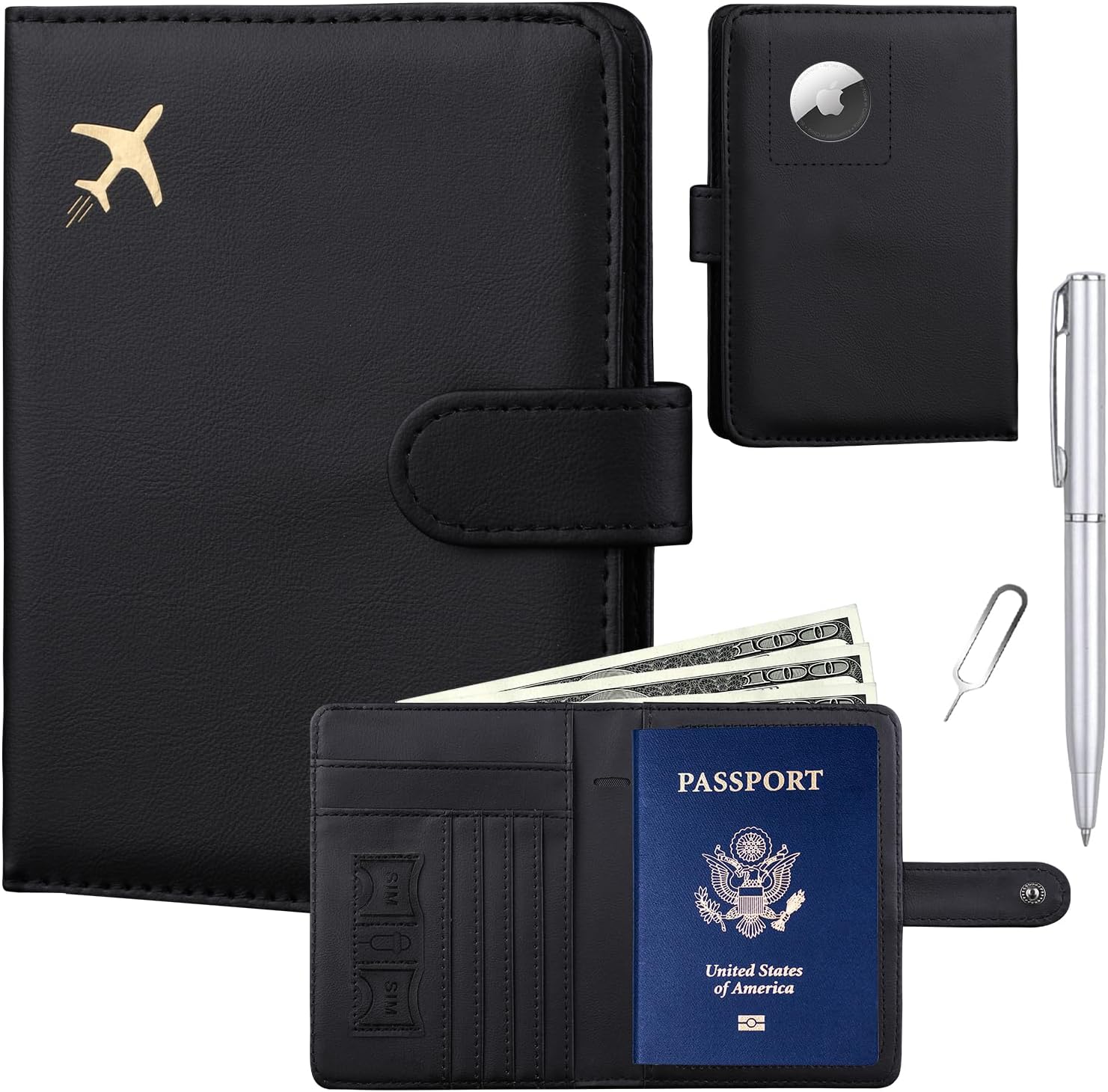 RFID Passport Holder with AirTag Slot | Travel Wallet - Abbycart