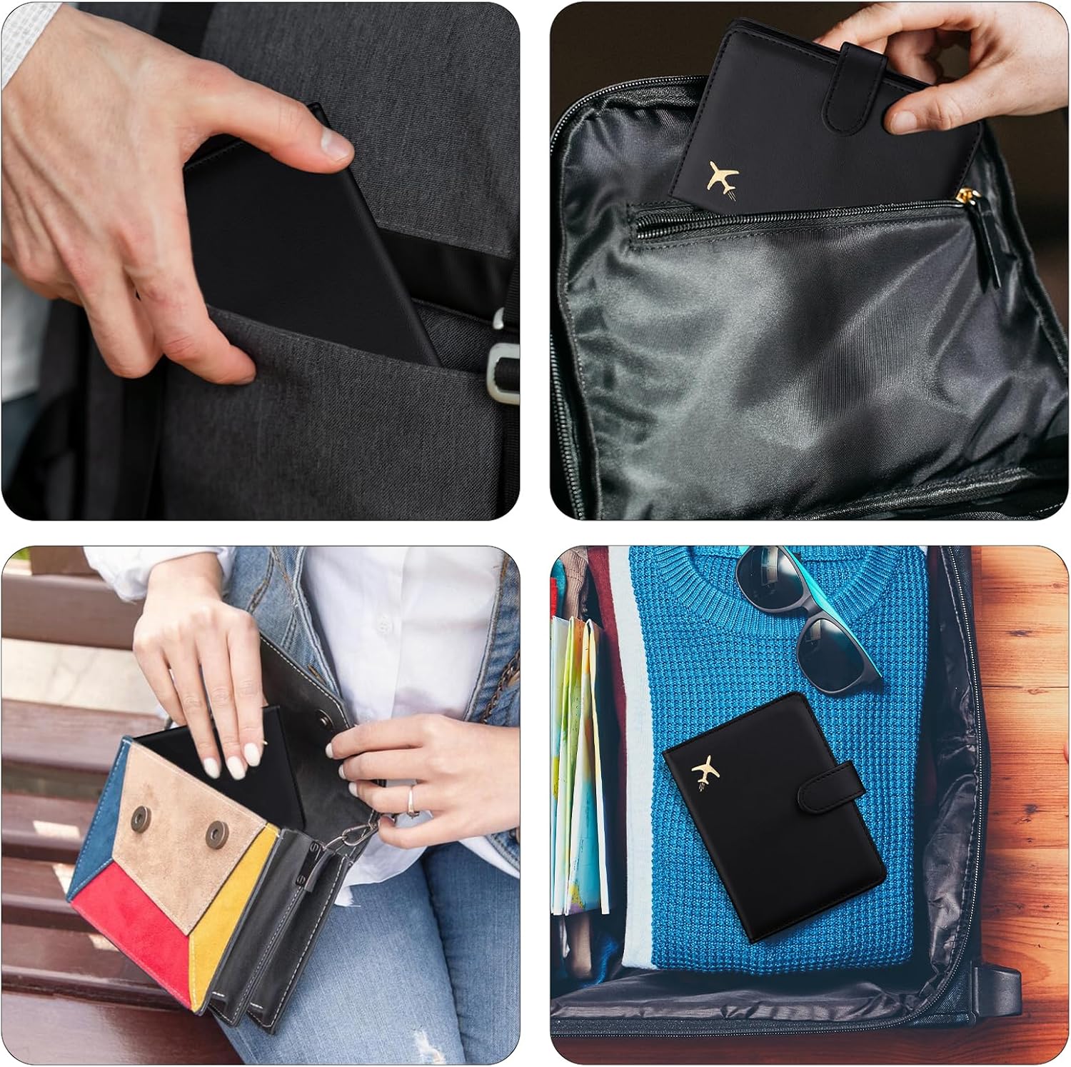RFID Passport Holder with AirTag Slot | Travel Wallet - Abbycart