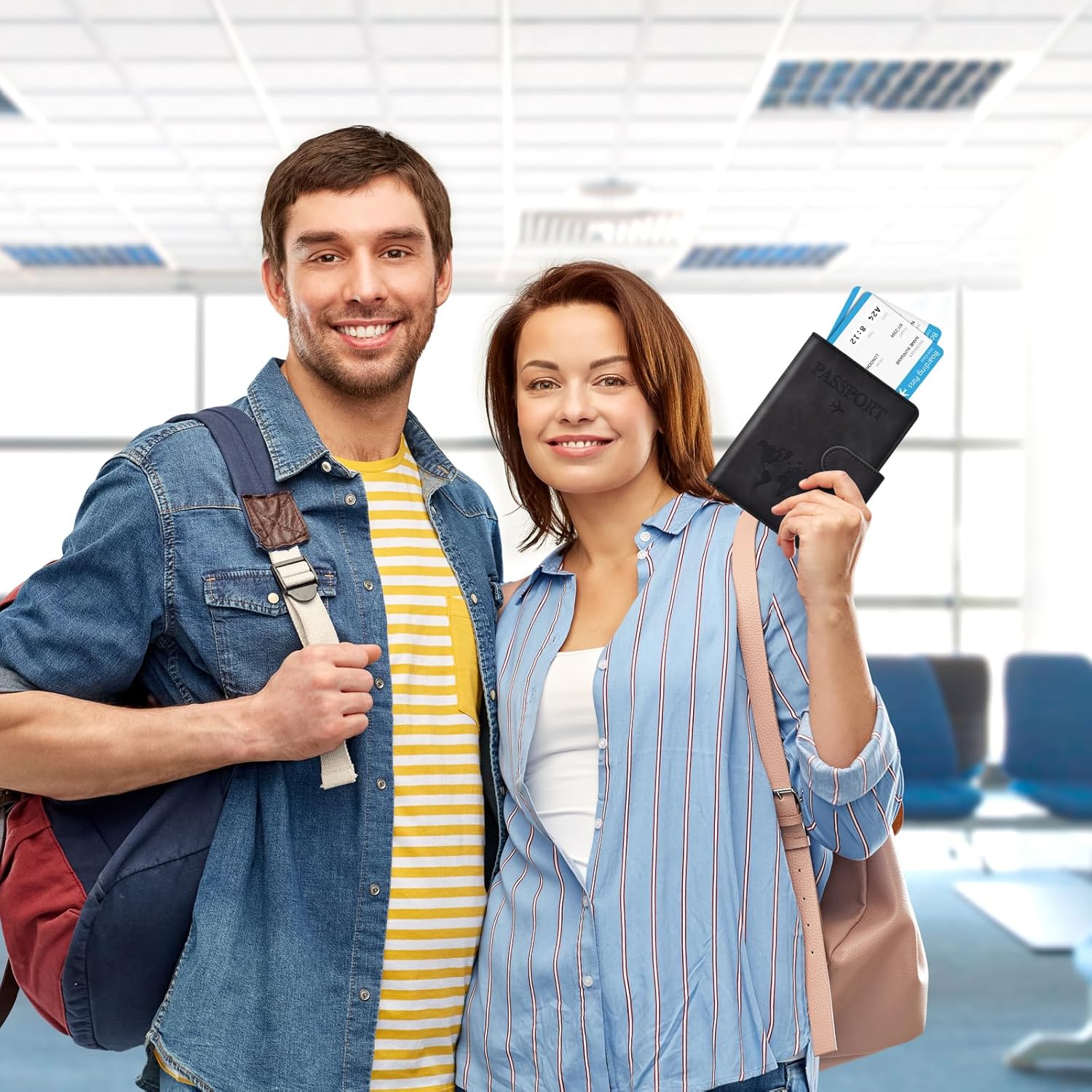 RFID Passport Holder with Magnetic Closure & Card Slots - Abbycart