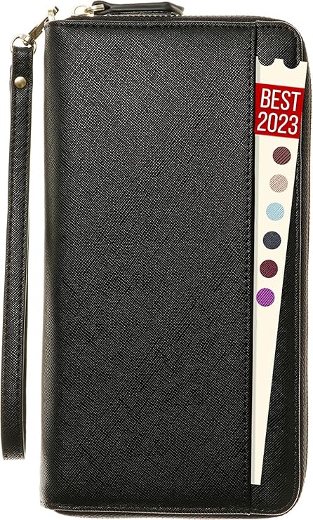 RFID Passport Wallet with AirTag Holder, Family Travel Organizer