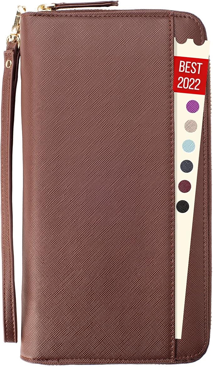 RFID Passport Wallet with AirTag Holder, Family Travel Organizer