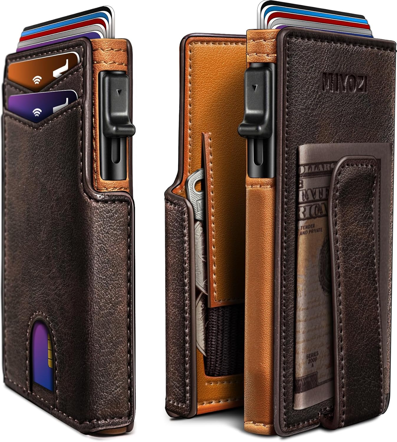 RFID Slim Wallet for Men with Pop - Up Card Holder & Coin Slot - Abbycart