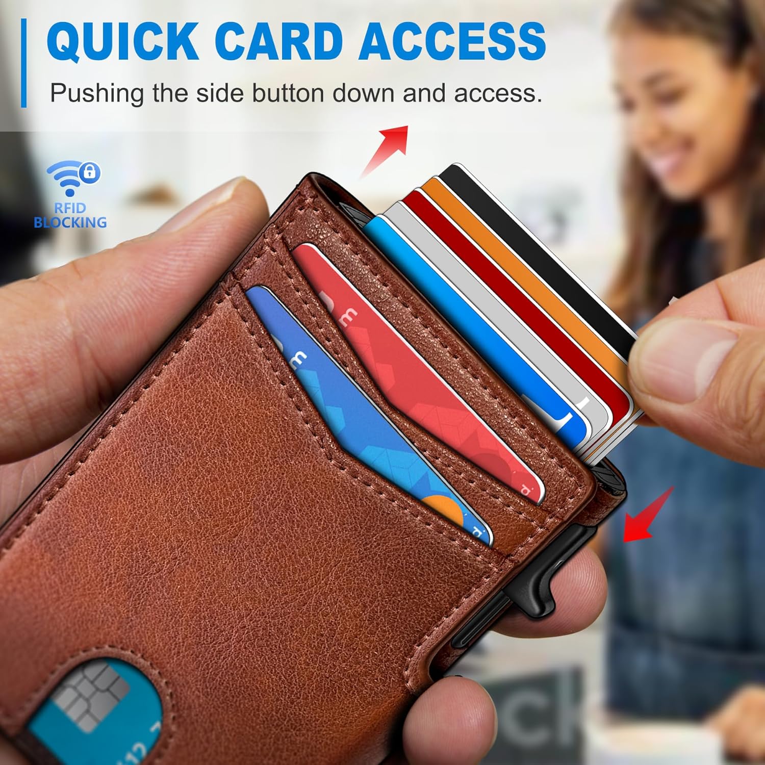 RFID Slim Wallet for Men with Pop - Up Card Holder & Coin Slot - Abbycart