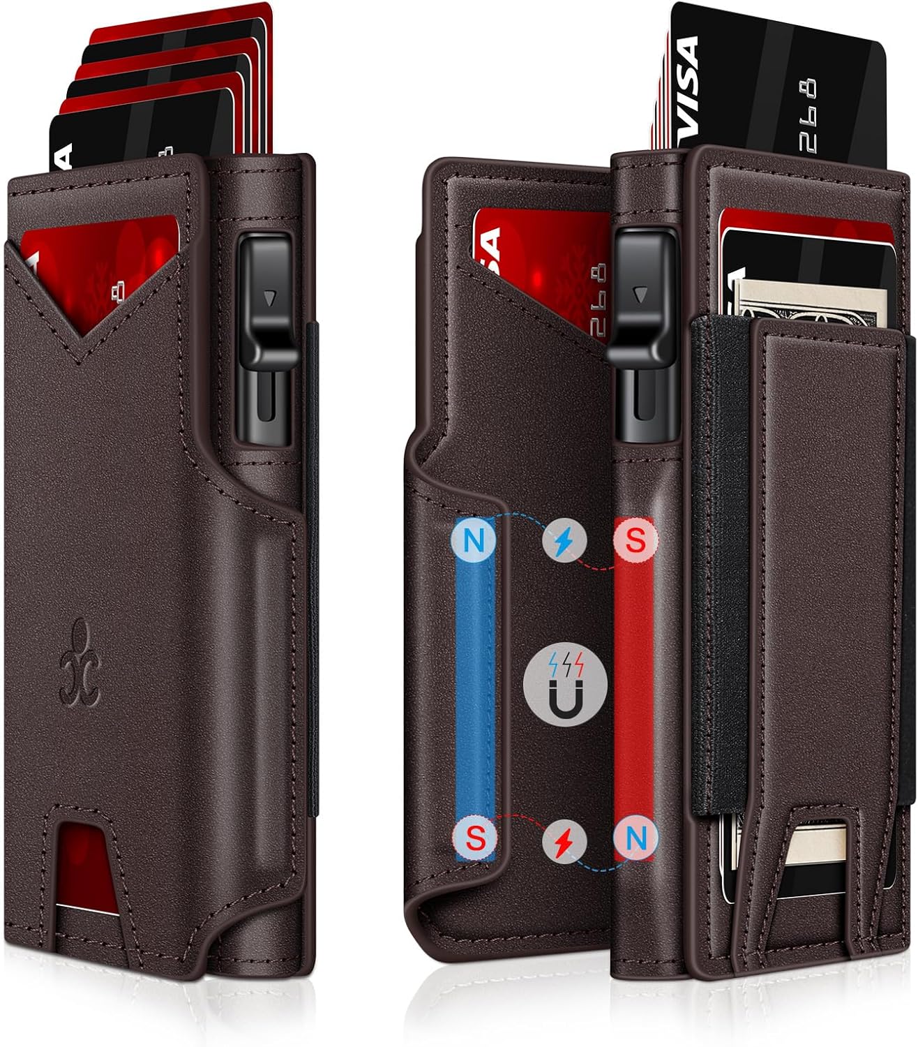 RFID Slim Wallet for Men with Pop-Up Card Holder & ID Slot