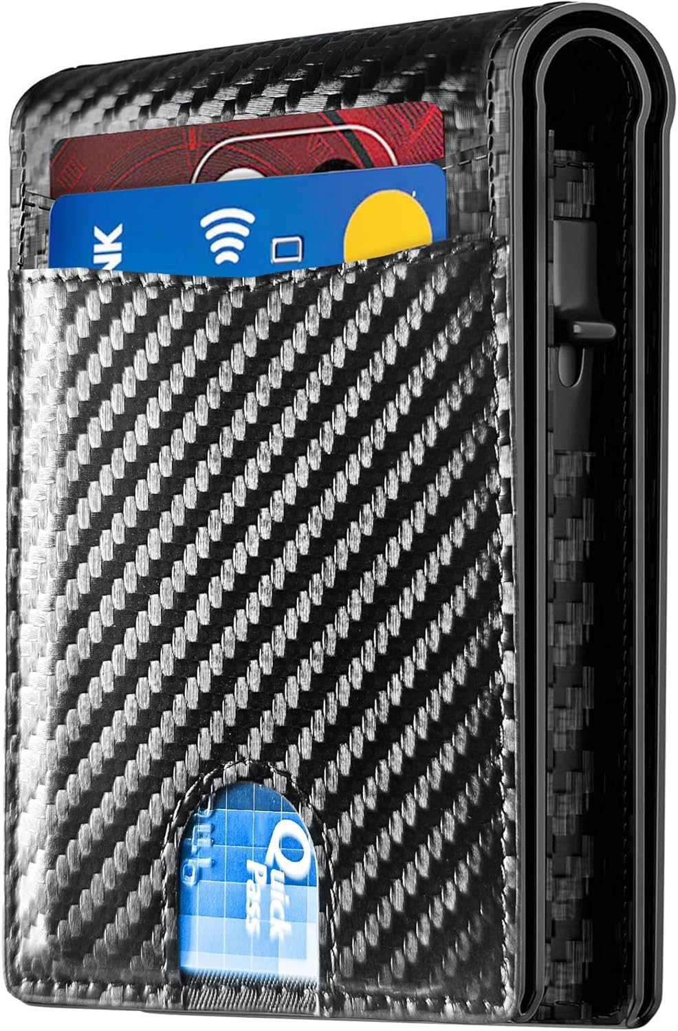 Men's Slim RFID Wallet - Purple Dragon Pop Up Card Holder With Cash Slot