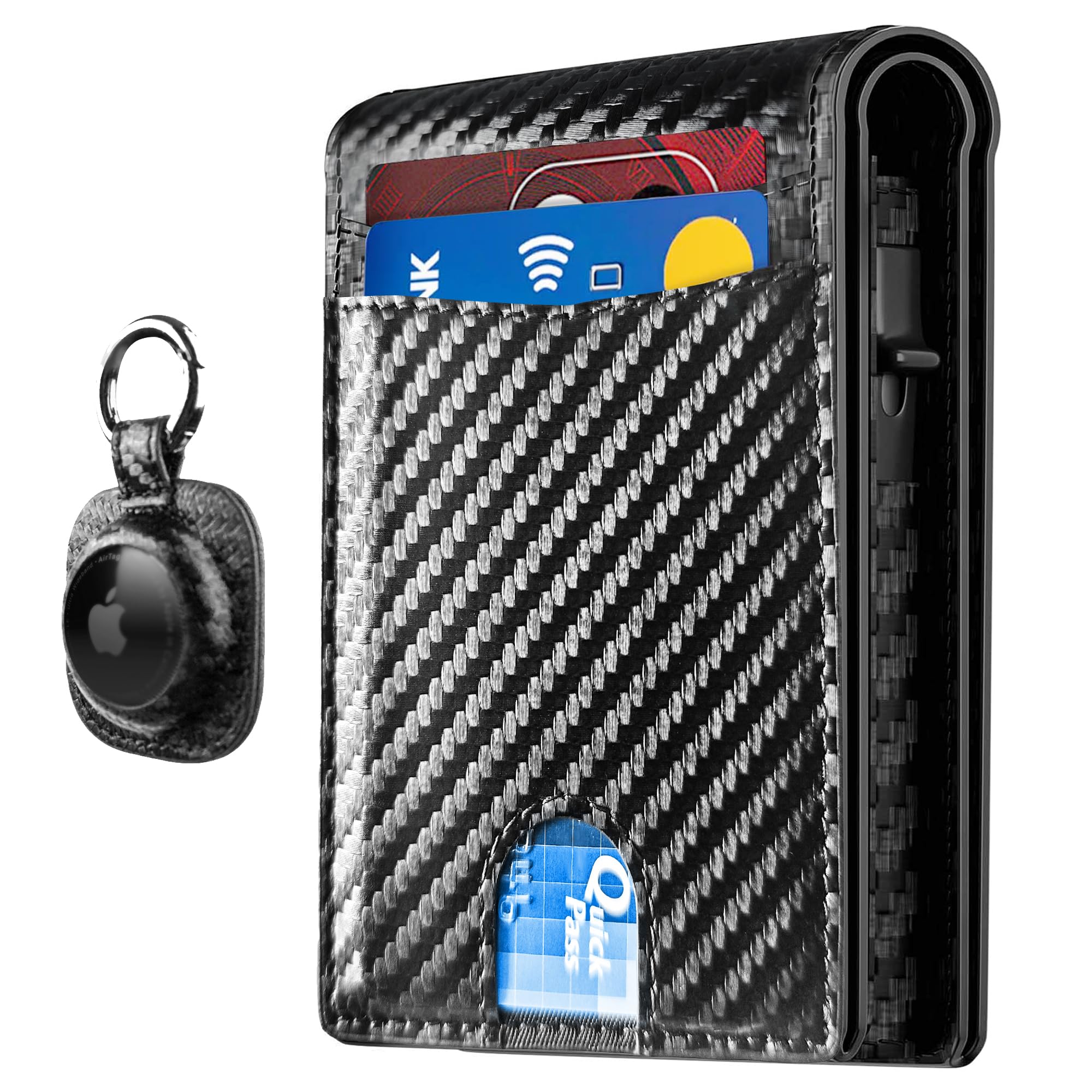 RFID Slim Wallet for Men with Pop - Up Card Holder & Money Clip – Front Pocket Leather Bifold Wallet with ID Window - Abbycart