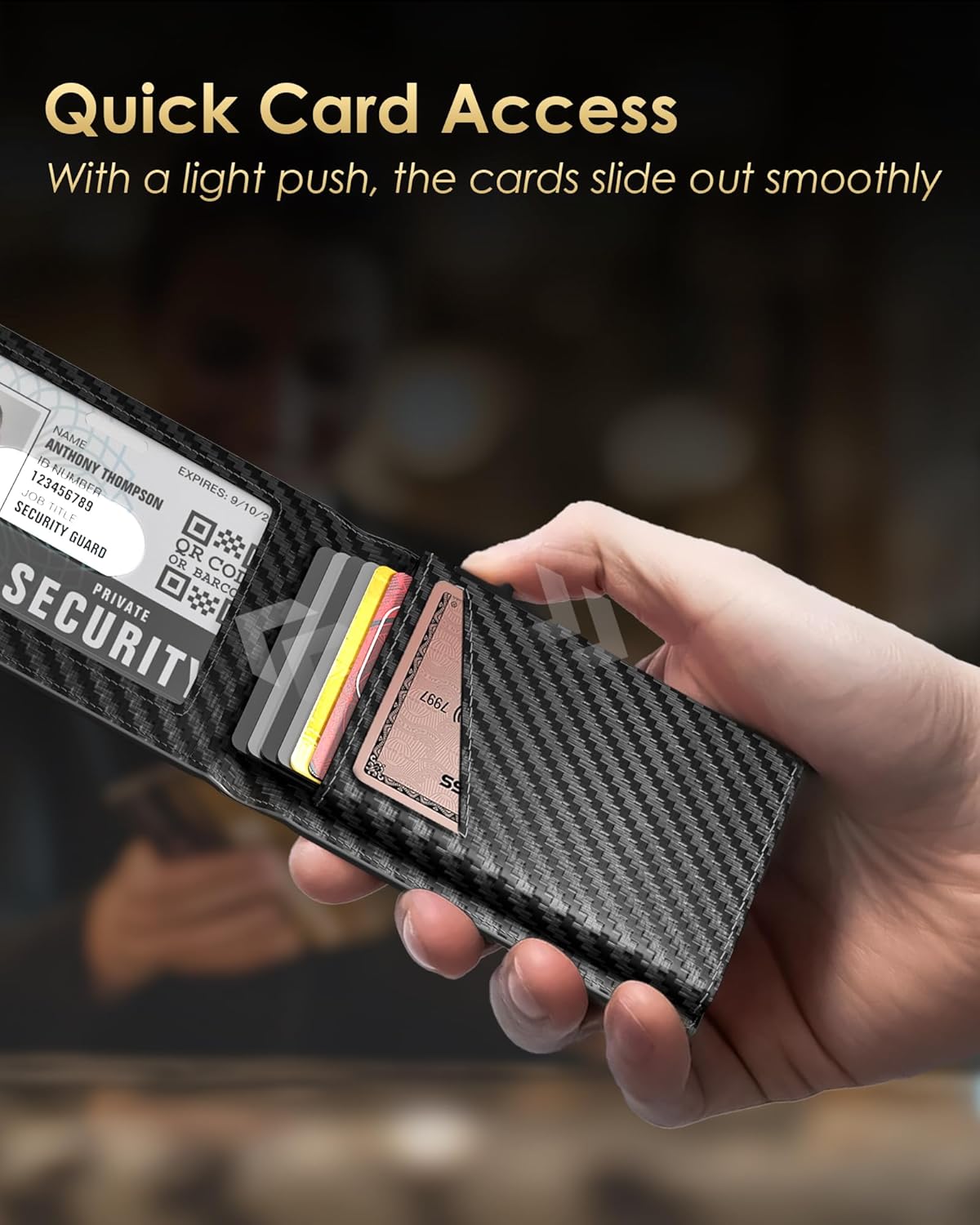 RFID Slim Wallet for Men with Pop - Up Card Holder & Money Clip – Front Pocket Leather Bifold Wallet with ID Window - Abbycart