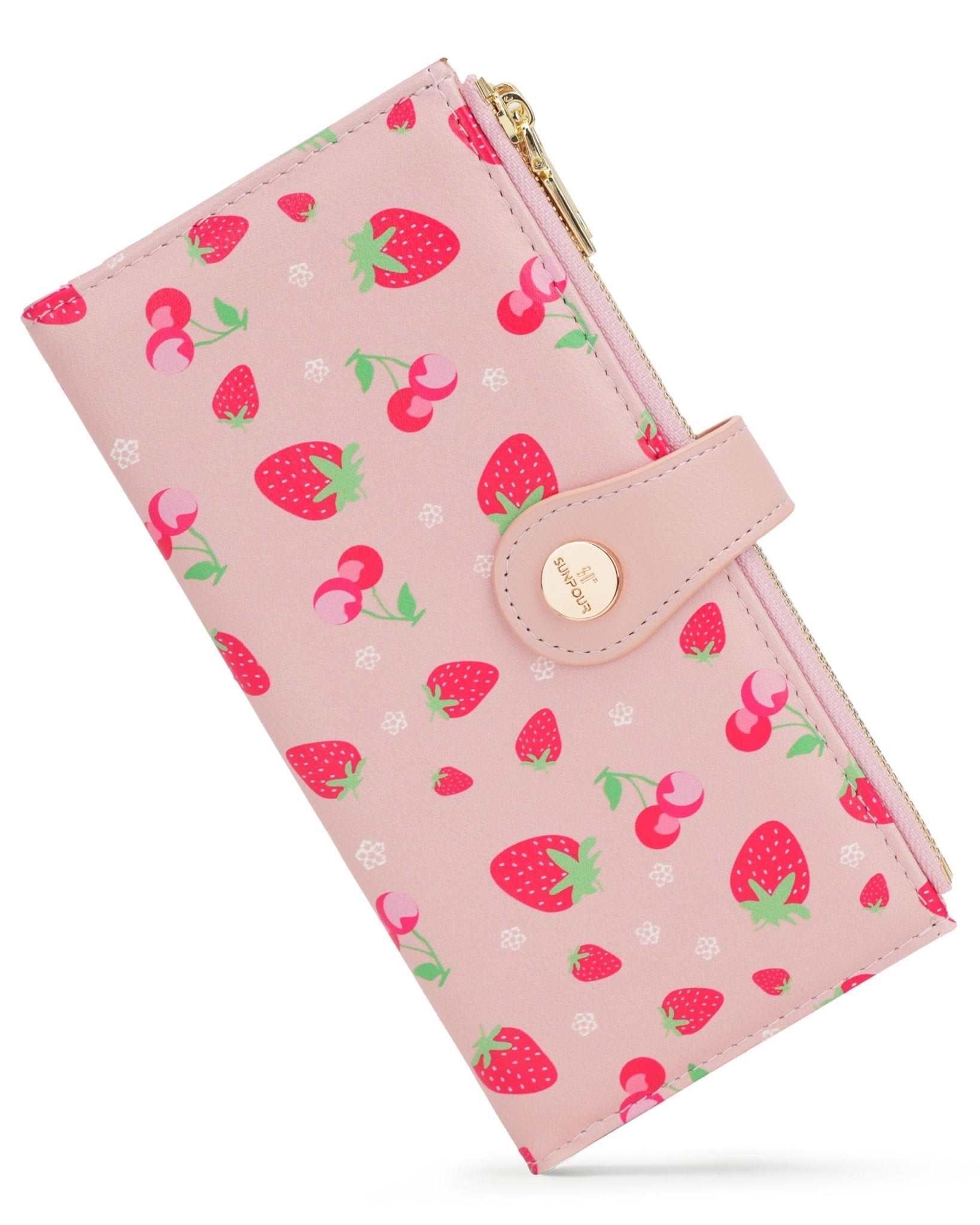 RFID Slim Wallet for Women with 12 Card Slots & Coin Pocket