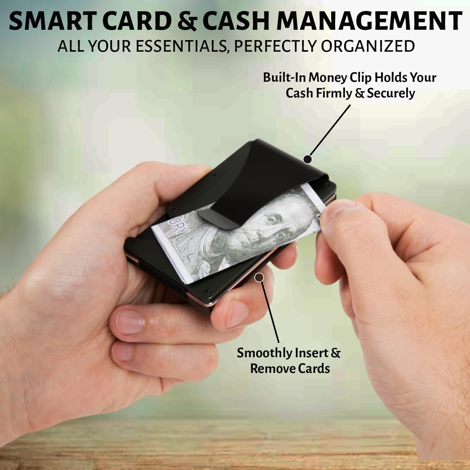 RFID Slim Wallet with AirTag Holder – Minimalist Card Case - Abbycart