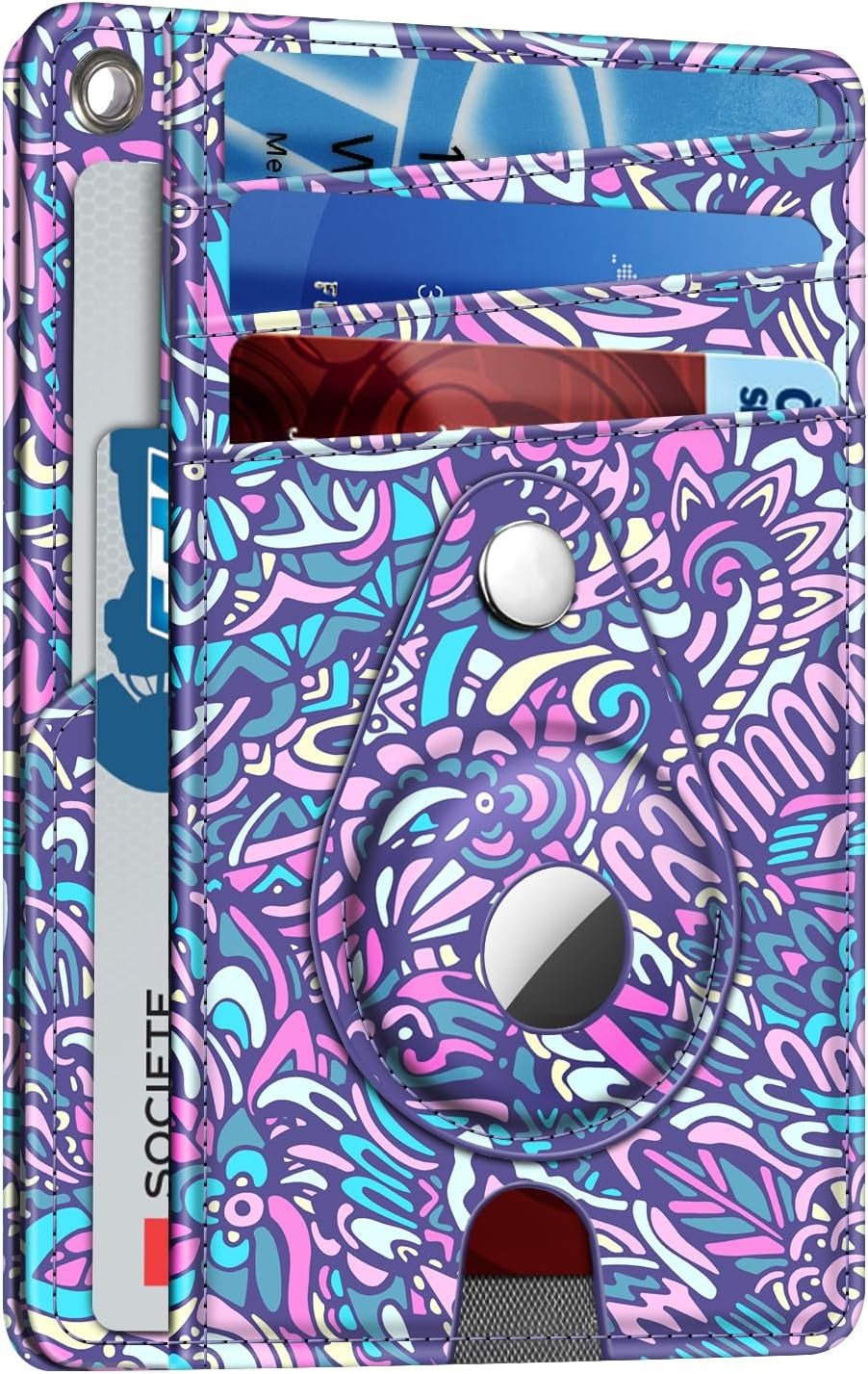 RFID Slim Wallet with AirTag Holder - Minimalist PU Leather Front Pocket Wallet - Abbycart