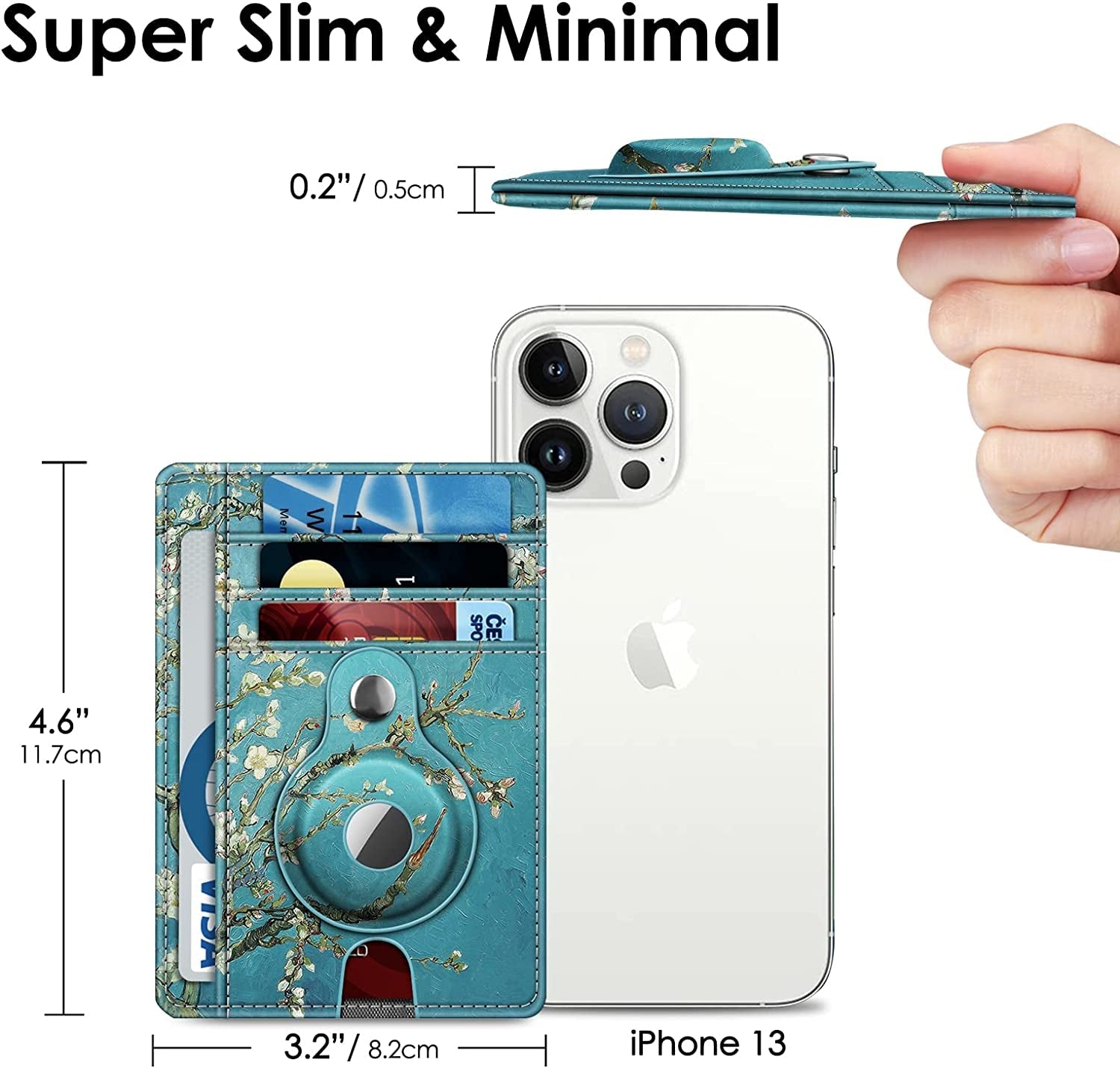 RFID Slim Wallet with AirTag Holder - Minimalist PU Leather Front Pocket Wallet - Abbycart