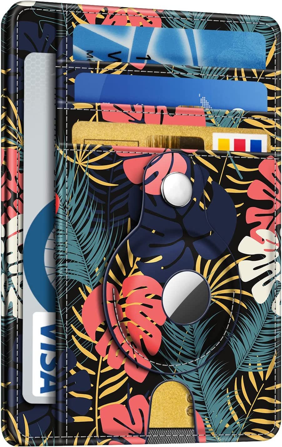 RFID Slim Wallet with AirTag Holder - Minimalist PU Leather Front Pocket Wallet - Abbycart