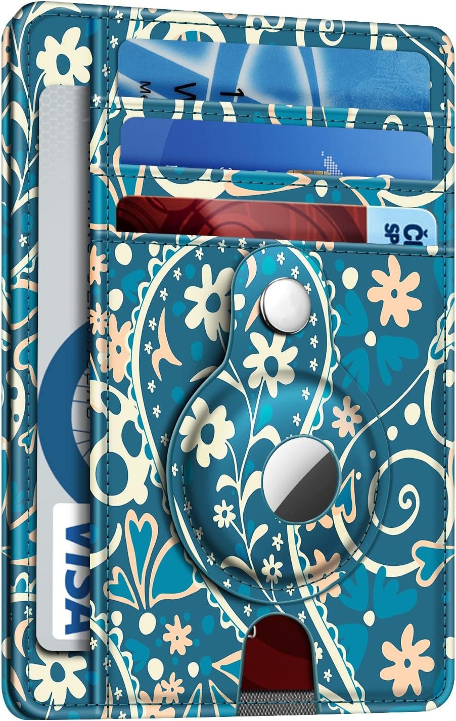 RFID Slim Wallet with AirTag Holder - Minimalist PU Leather Front Pocket Wallet - Abbycart