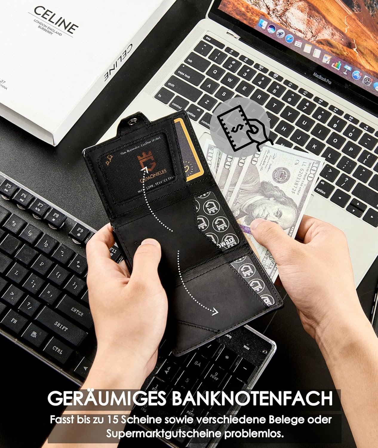 RFID Wallet for Men with AirTag Holder – Slim & Secure Design - Abbycart