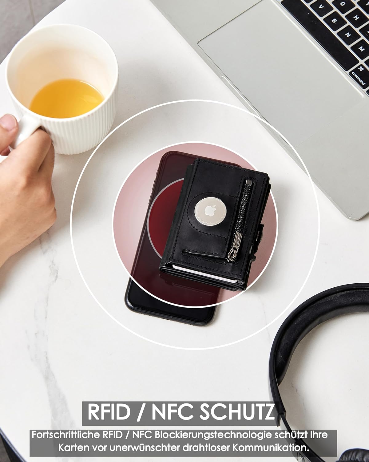 RFID Wallet for Men with AirTag Holder – Slim & Secure Design - Abbycart