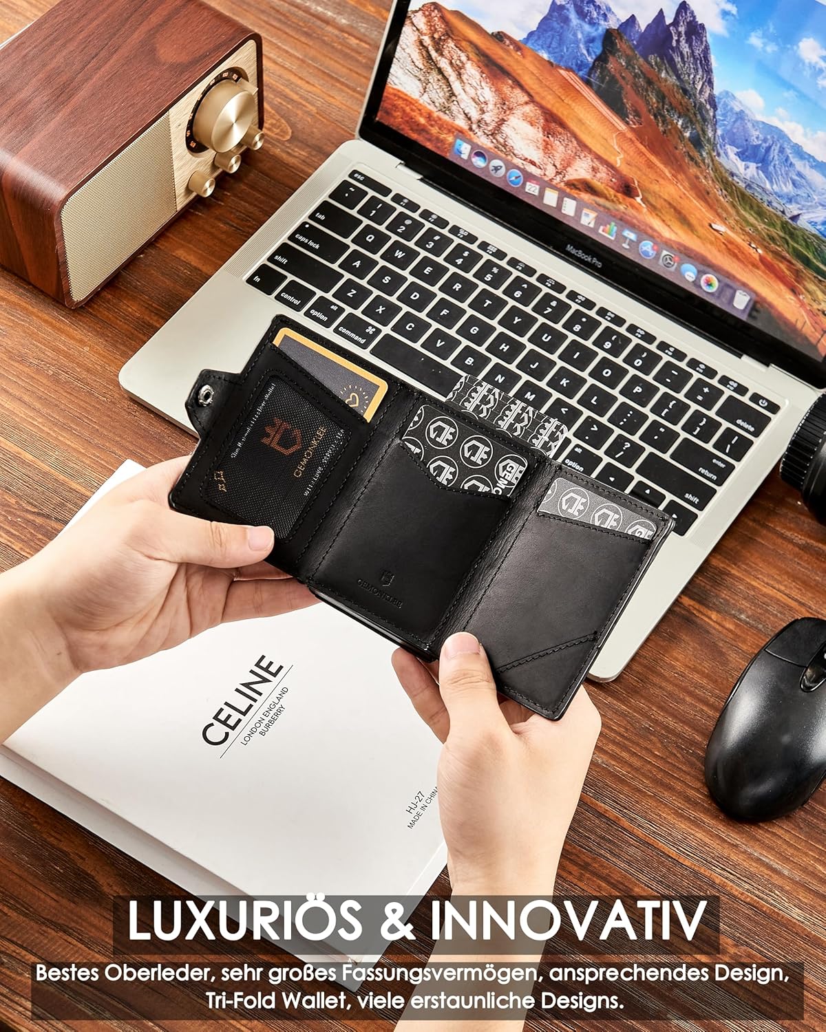 RFID Wallet for Men with AirTag Holder – Slim & Secure Design - Abbycart