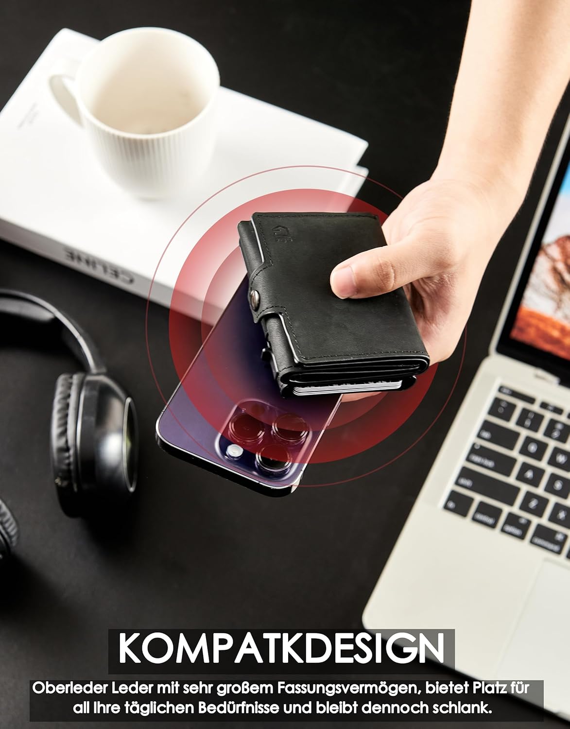 RFID Wallet for Men with AirTag Holder – Slim & Secure Design - Abbycart